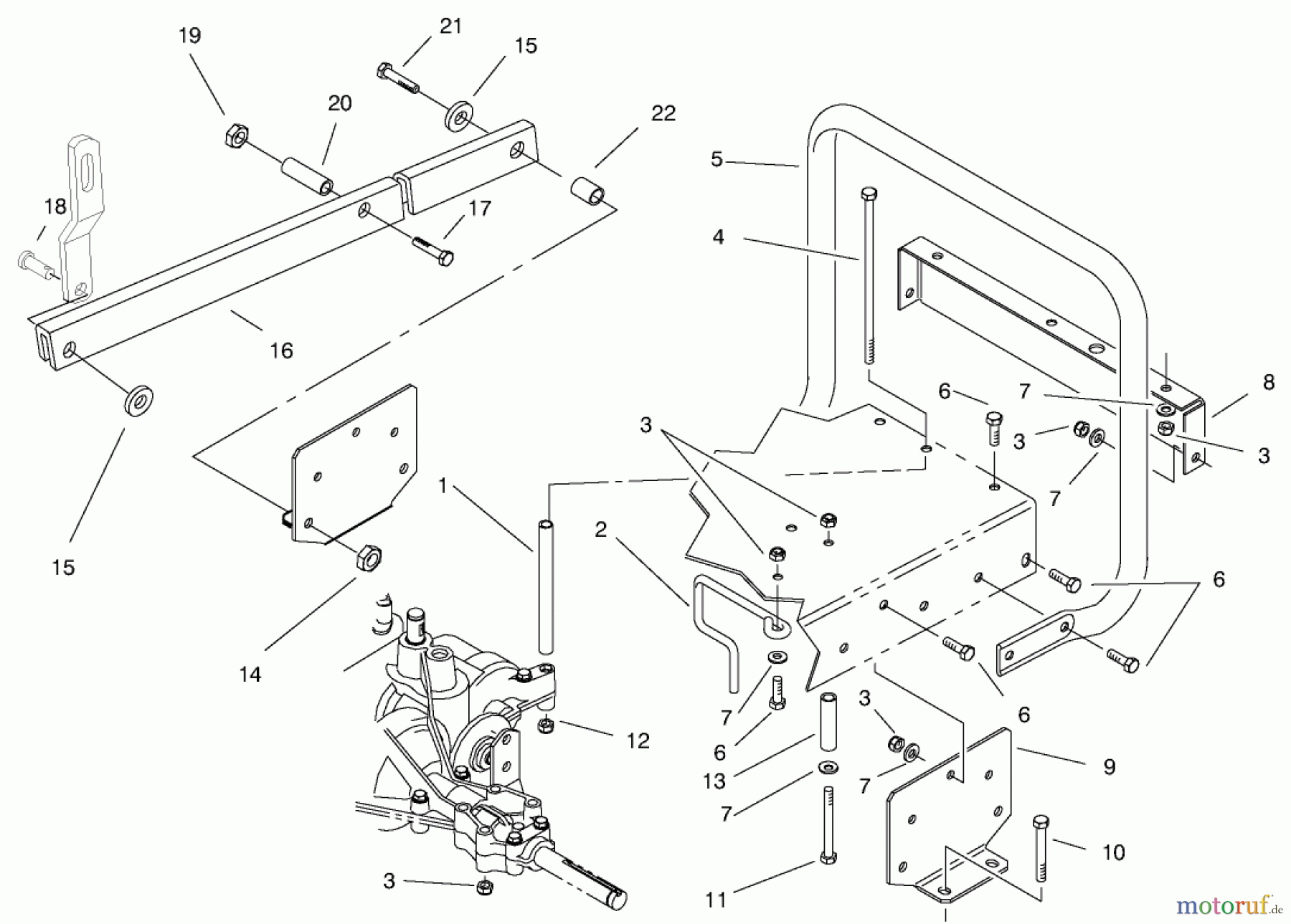 Toro Neu Mowers, Rear-Engine Rider 70089 (12-32) - Toro 12-32 Rear Engine Rider, 2000 (200000001-200999999) STAND BAR ASSEMBLY