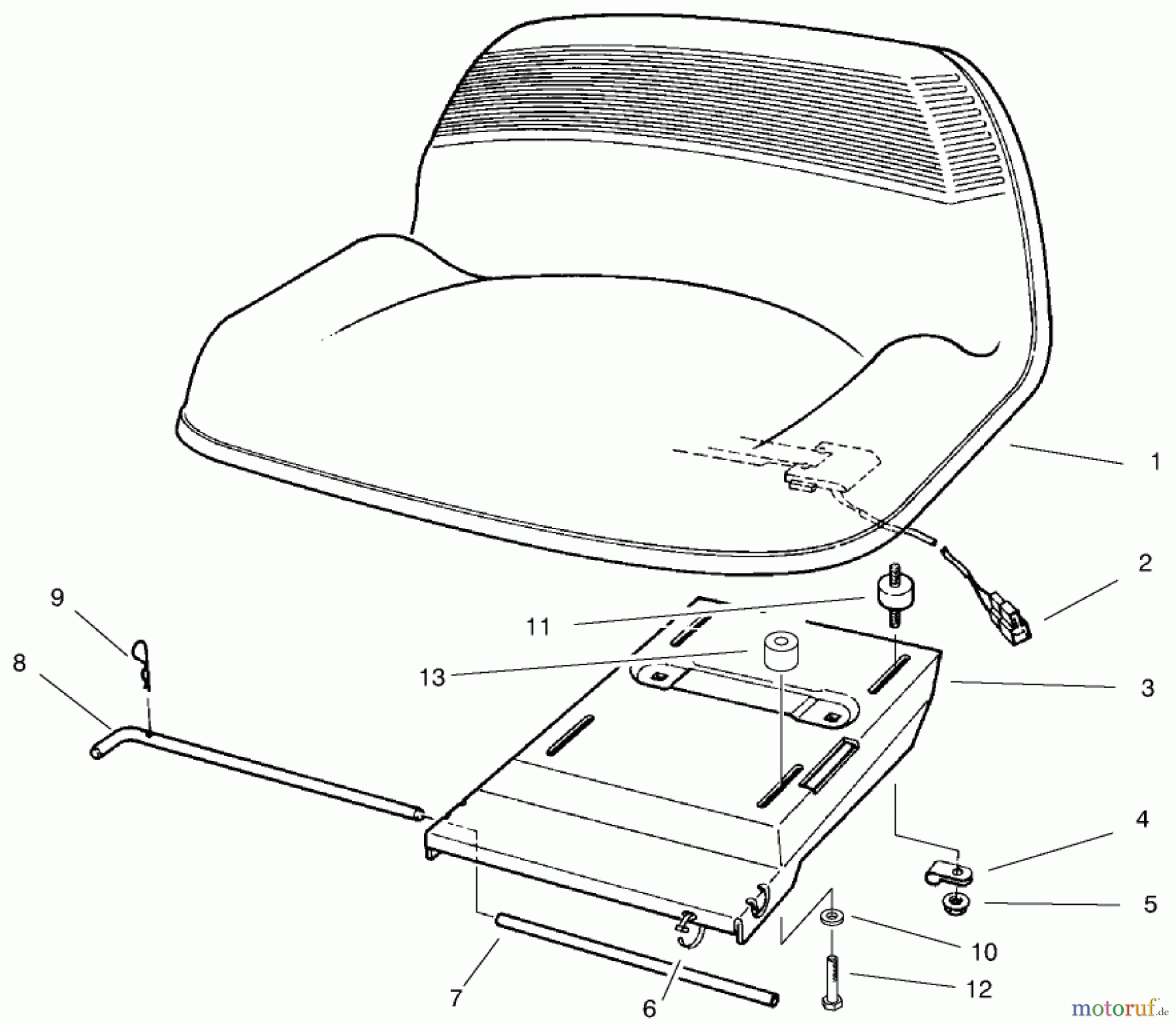 Toro Neu Mowers, Rear-Engine Rider 70089 (12-32) - Toro 12-32 Rear Engine Rider, 2002 (220000001-220999999) SEAT ASSEMBLY