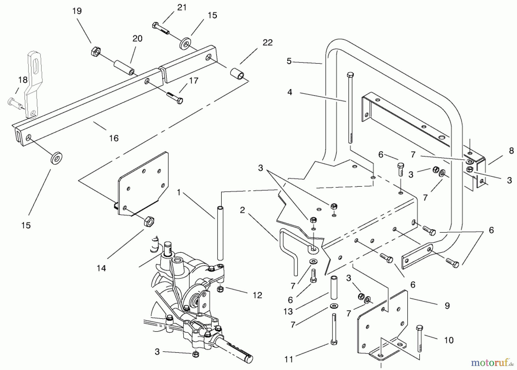 Toro Neu Mowers, Rear-Engine Rider 70089 (12-32) - Toro 12-32 Rear Engine Rider, 2002 (220000001-220999999) STAND BAR ASSEMBLY