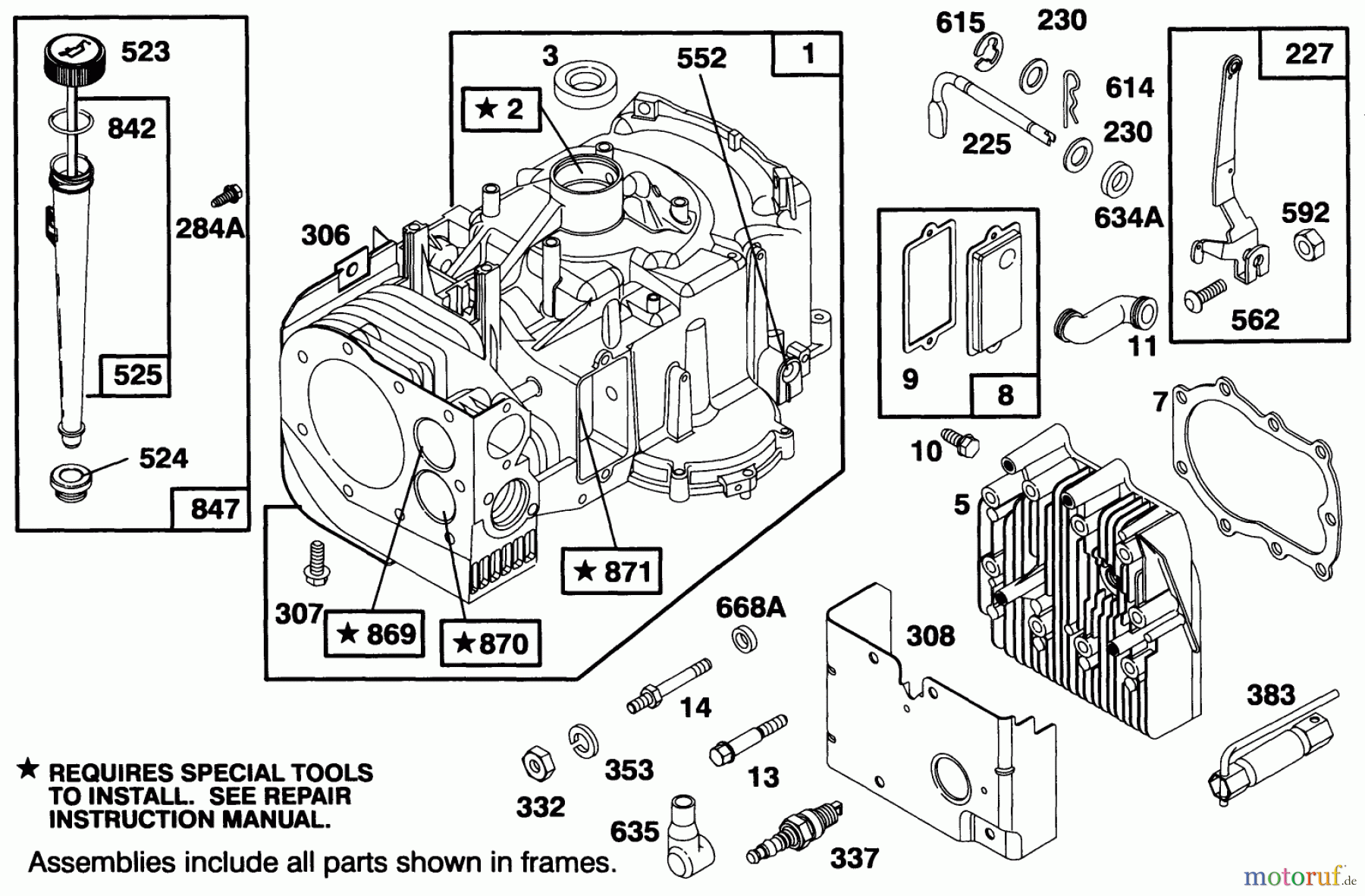 Toro Neu Mowers, Rear-Engine Rider 70141 (12-32) - Toro 12-32 Rear Engine Rider, 1994 (49000001-49999999) ENGINE BRIGGS & STRATTON MODEL 283707-0160-01 #1