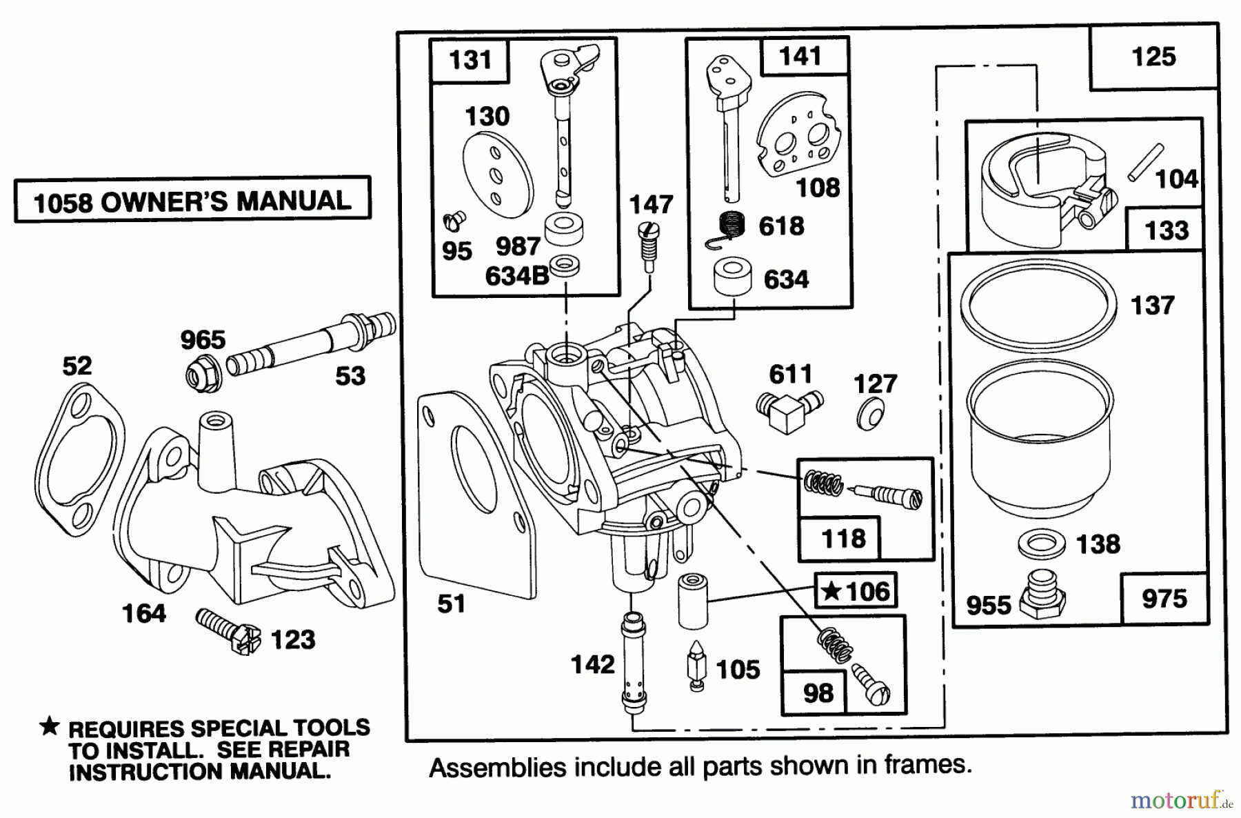 Toro Neu Mowers, Rear-Engine Rider 70141 (12-32) - Toro 12-32 Rear Engine Rider, 1994 (49000001-49999999) ENGINE BRIGGS & STRATTON MODEL 283707-0160-01 #3
