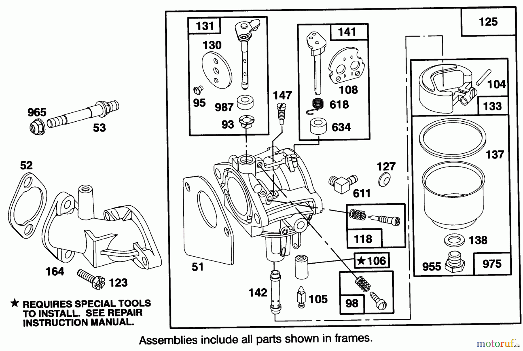 Toro Neu Mowers, Rear-Engine Rider 70141 (12-32) - Toro 12-32 Rear Engine Rider, 1994 (49000001-49999999) ENGINE BRIGGS & STRATTON MODEL 28B707-0122-01 #3