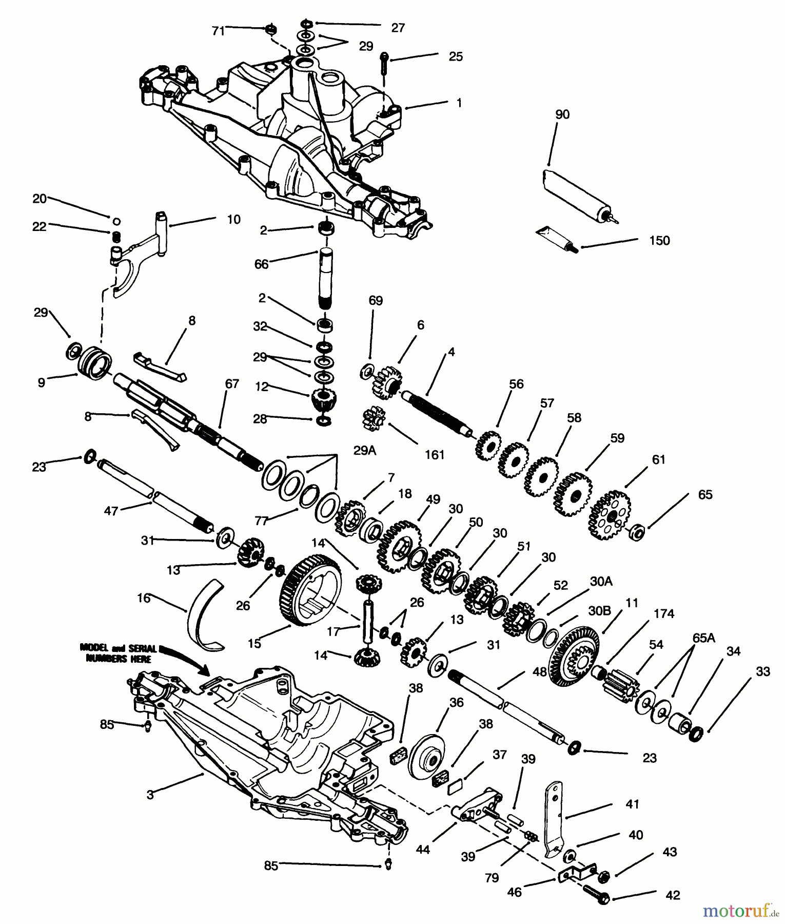 Toro Neu Mowers, Rear-Engine Rider 70141 (12-32) - Toro 12-32 Rear Engine Rider, 1994 (49000001-49999999) PEERLESS TRANSAXLE MODEL NO. 915-019