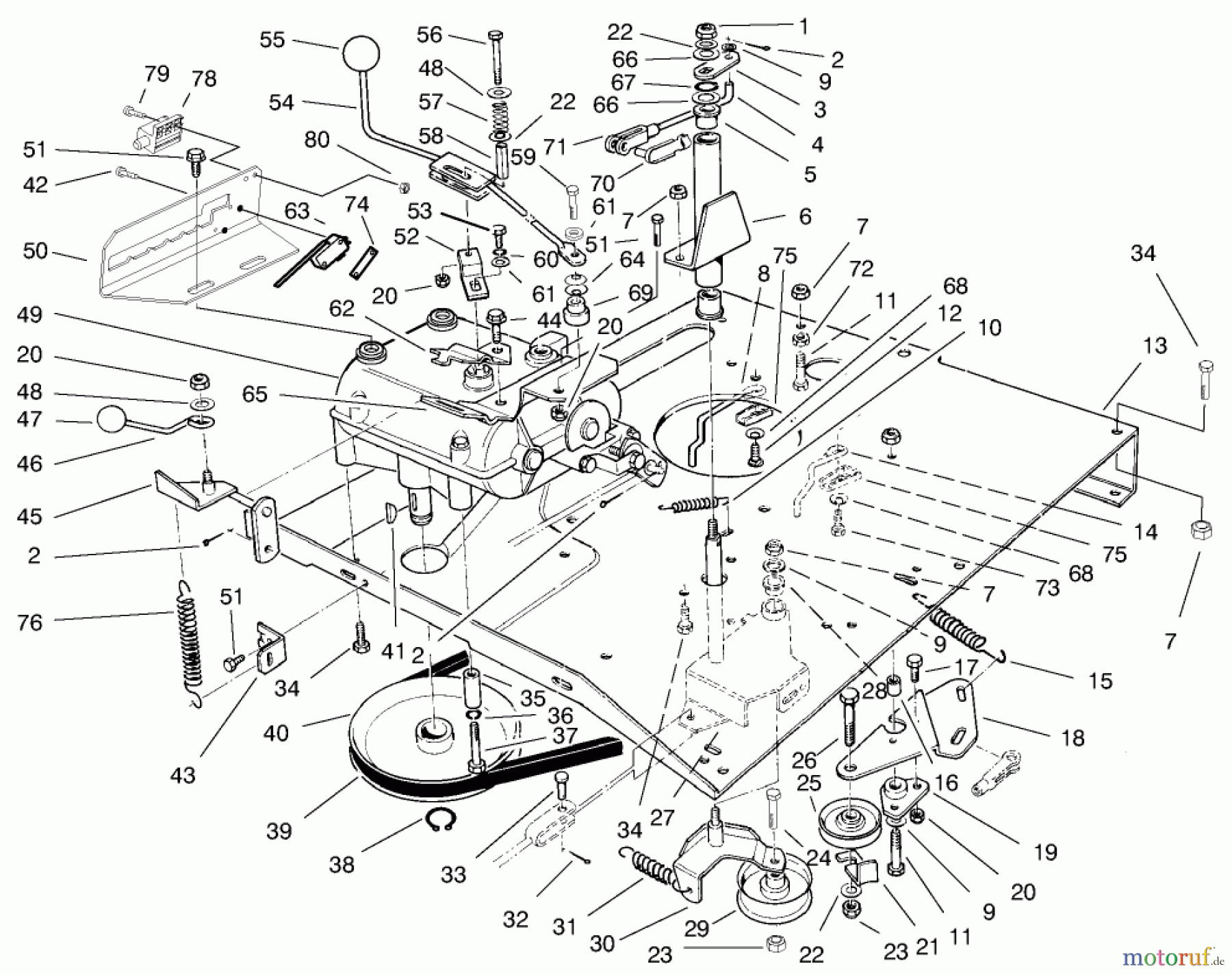 Toro Neu Mowers, Rear-Engine Rider 70122 (8-25) - Toro 8-25 Rear Engine Rider, 1999 (9900001-9999999) TRANSMISSION & LINKAGE ASSEMBLY