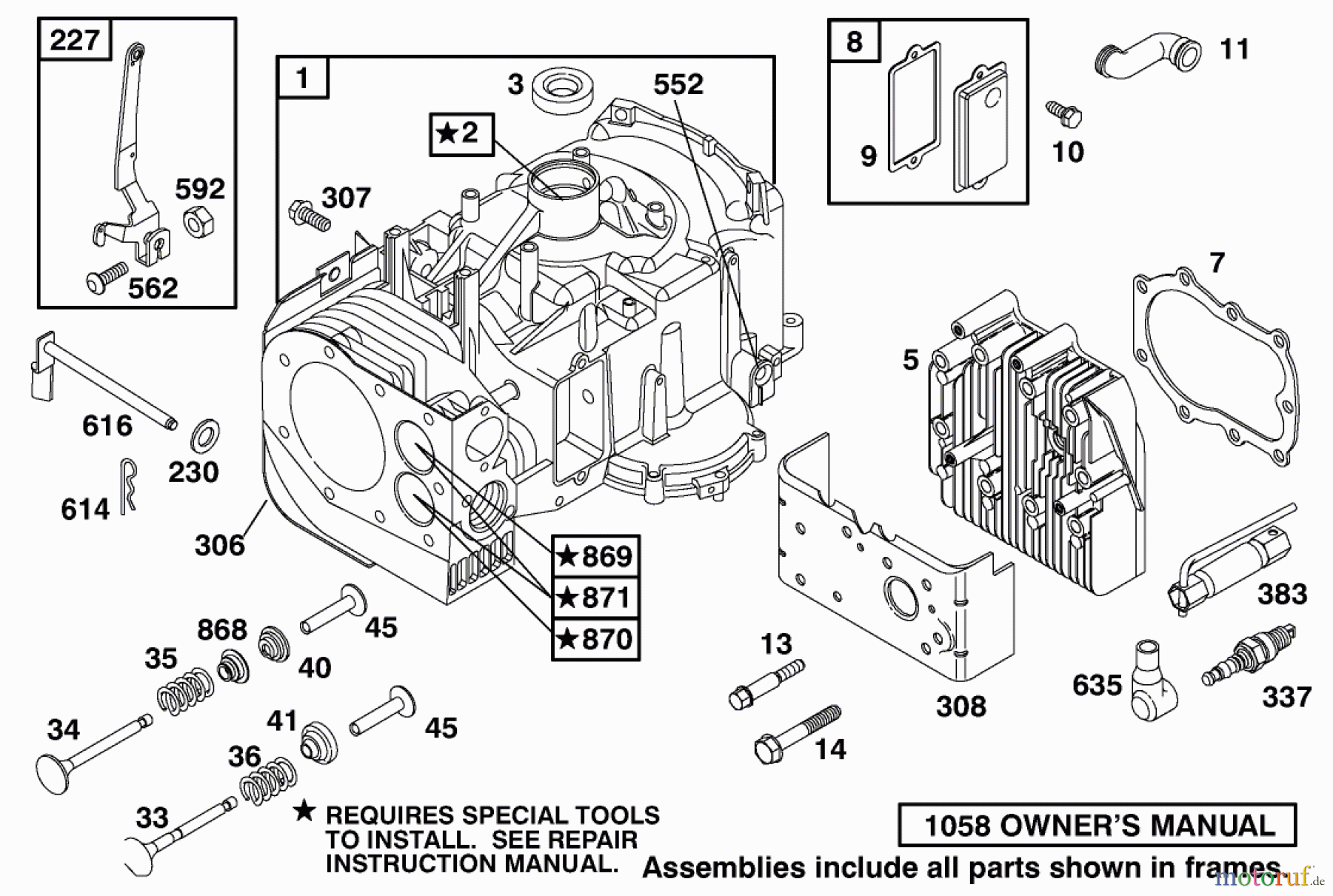 Toro Neu Mowers, Rear-Engine Rider 70122 (8-25) - Toro 8-25 Rear Engine Rider, 2001 (210000001-210999999) ENGINE BRIGGS & STRATTON MODEL 195707-0421-E1 #1