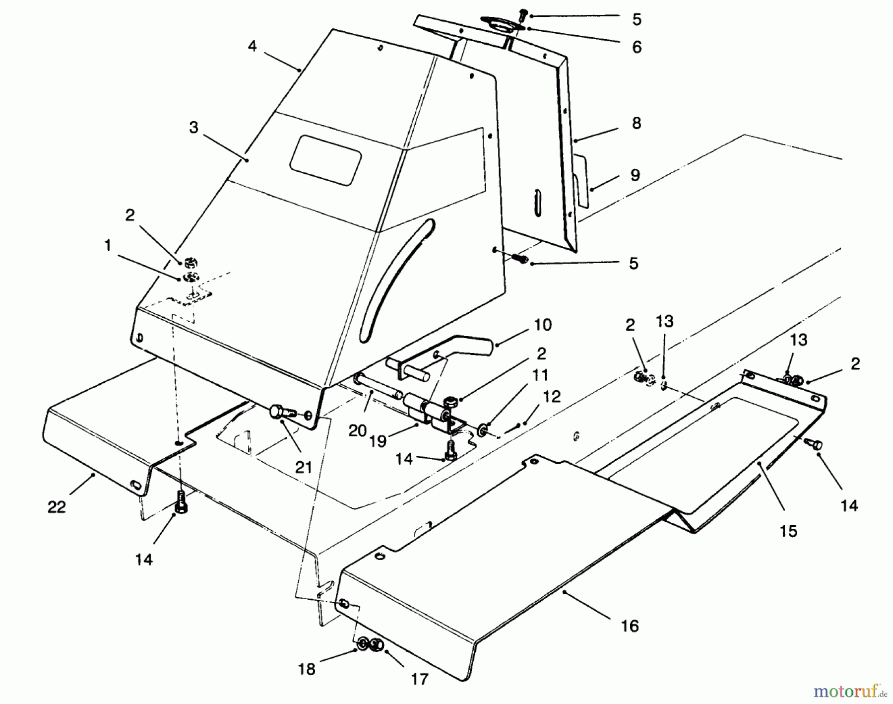 Toro Neu Mowers, Rear-Engine Rider 70131 (13-32) - Toro 13-32 Rear Engine Rider, 1997 (7900001-7999999) FRONT TOWER ASSEMBLY