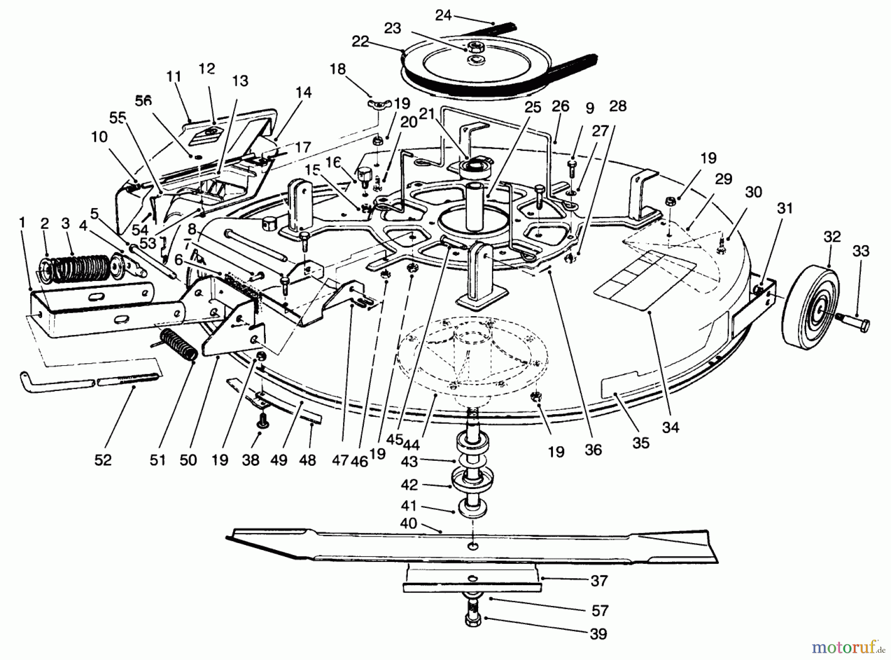 Toro Neu Mowers, Rear-Engine Rider 70131 (13-32) - Toro 13-32 Rear Engine Rider, 1997 (7900001-7999999) MOWER ASSEMBLY-RECYCLER