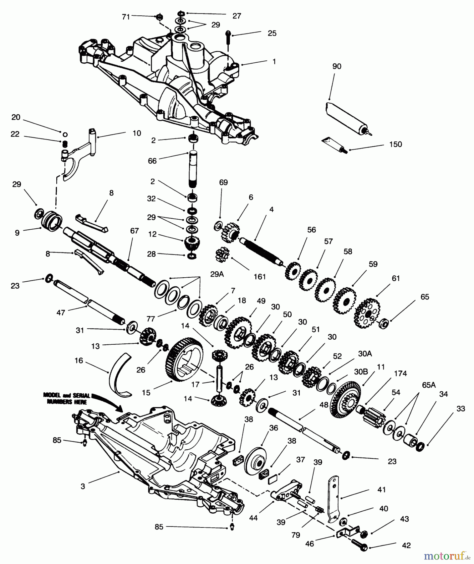 Toro Neu Mowers, Rear-Engine Rider 70131 (13-32) - Toro 13-32 Rear Engine Rider, 1996 (6900001-6999999) PEERLESS TRANSAXLE MODEL NO. 915-019