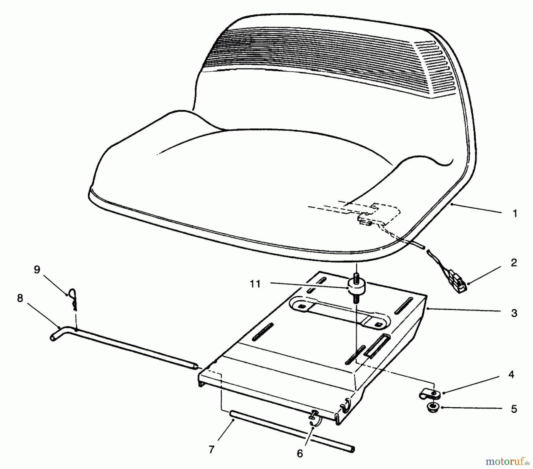 Toro Neu Mowers, Rear-Engine Rider 70131 (13-32) - Toro 13-32 Rear Engine Rider, 1996 (6900001-6999999) SEAT ASSEMBLY