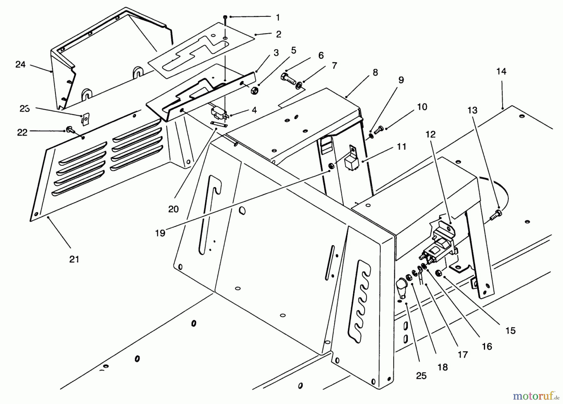 Toro Neu Mowers, Rear-Engine Rider 70131 (13-32) - Toro 13-32 Rear Engine Rider, 1996 (6900001-6999999) SEAT BODY & SIDE PANEL ASSEMBLY