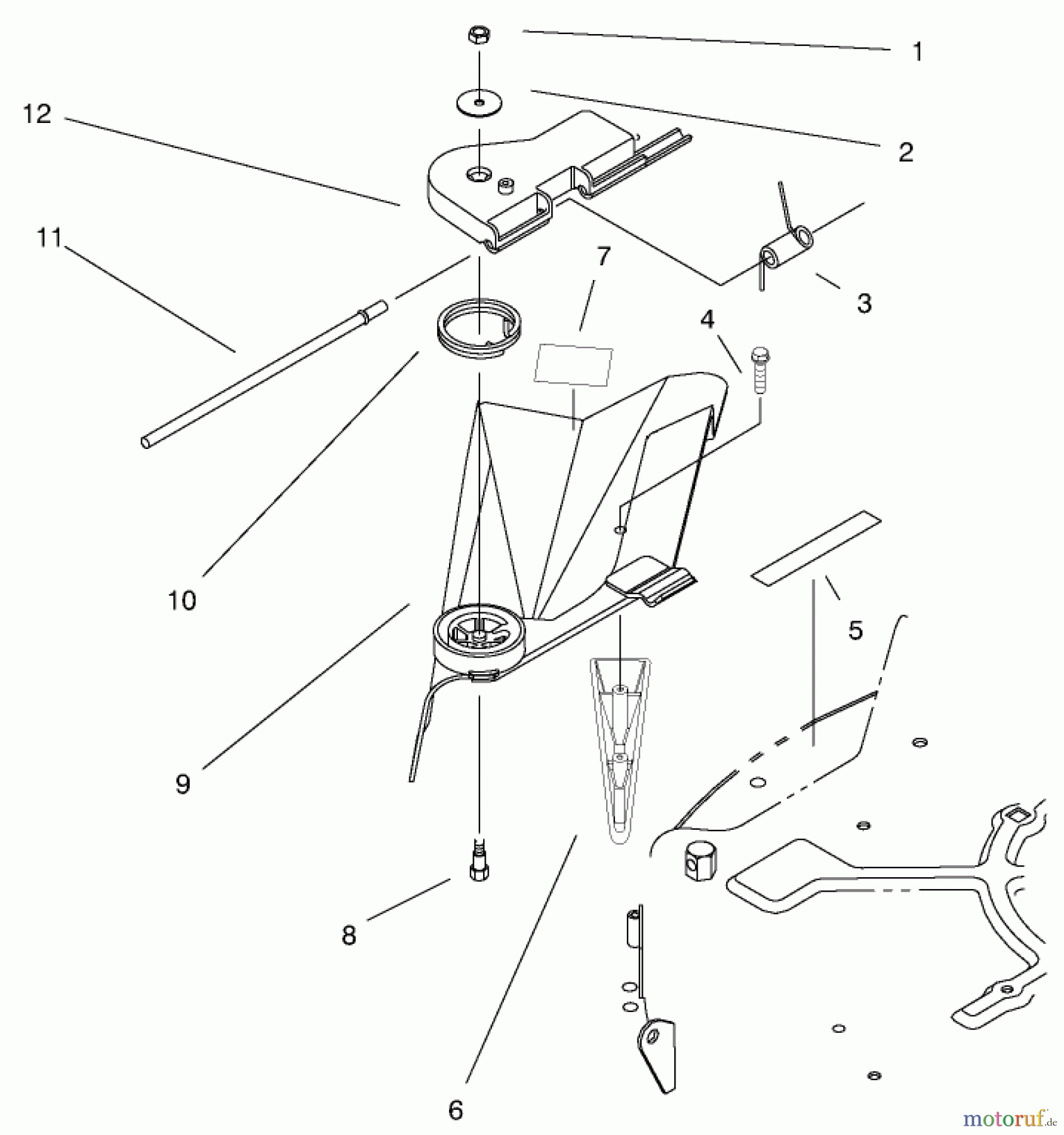  Toro Neu Mowers, Rear-Engine Rider 70142 (13-32) - Toro 13-32 Rear Engine Rider, 1996 (69000001-69999999) DEFLECTOR ASSEMBLY - RECYCLER