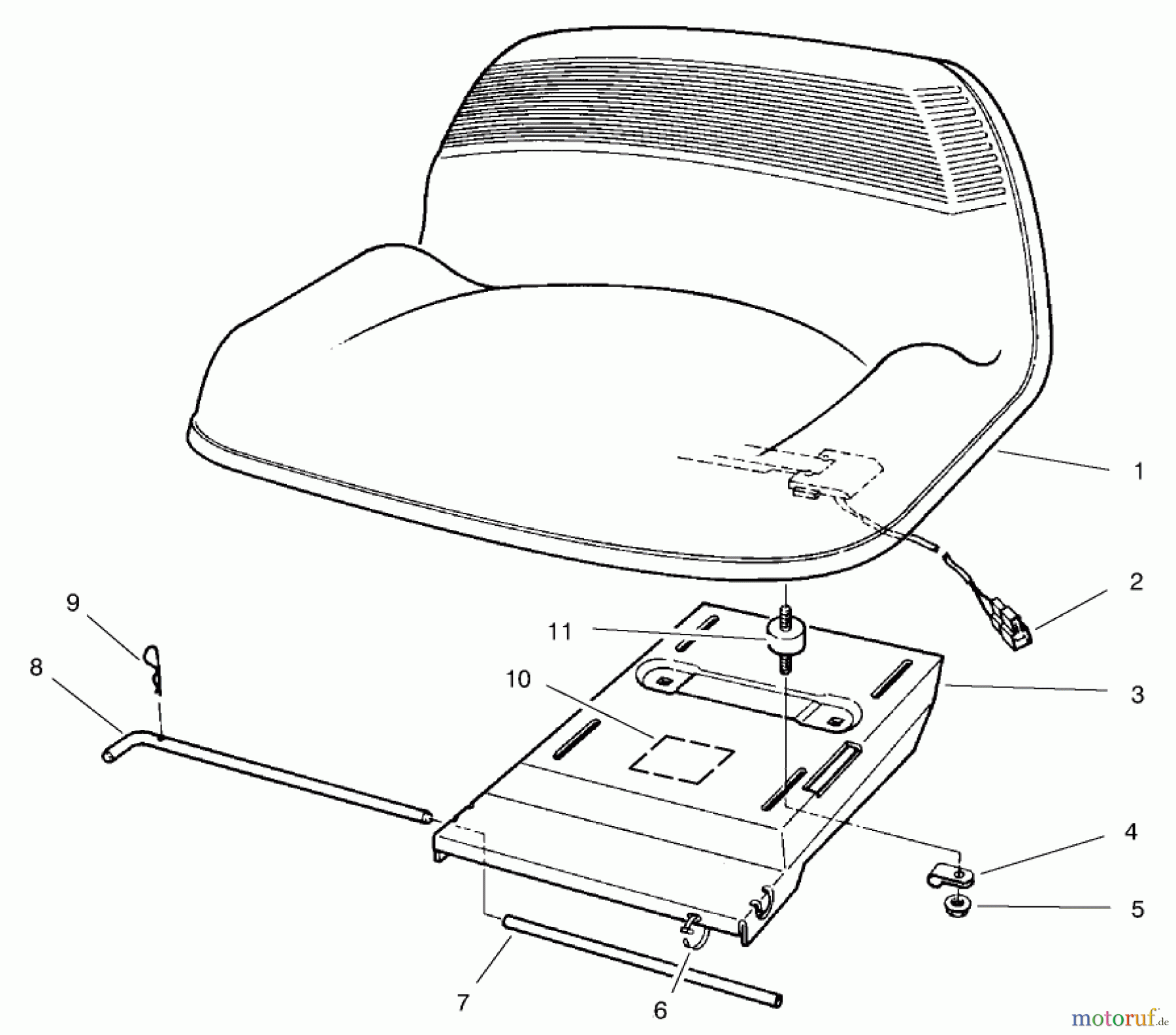  Toro Neu Mowers, Rear-Engine Rider 70142 (11-32) - Toro 11-32 Rear Engine Rider, 1997 (79000001-79999999) SEAT ASSEMBLY
