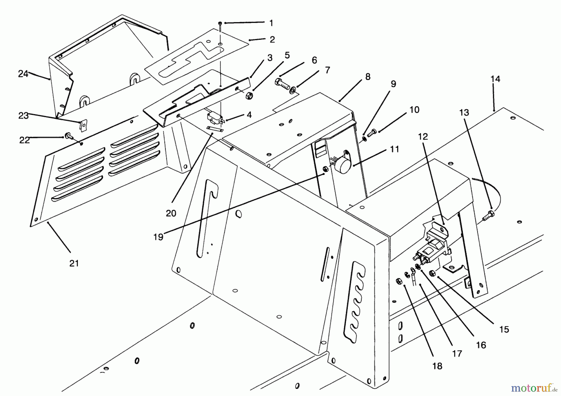 Toro Neu Mowers, Rear-Engine Rider 70142 (12-32) - Toro 12-32 Rear Engine Rider, 1995 (59000001-59999999) SEAT BODY & SIDE PANEL ASSEMBLY