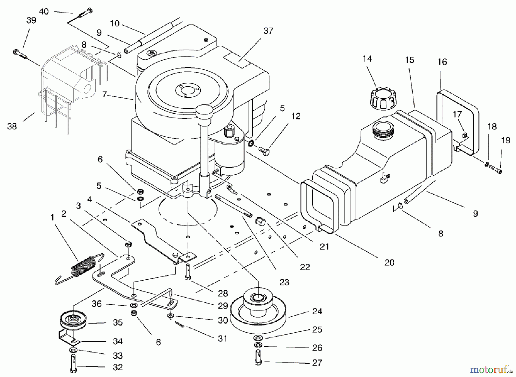 Toro Neu Mowers, Rear-Engine Rider 70171 (12-32) - Toro 12-32 Rear Engine Rider, 2000 (200000001-200999999) ENGINE ASSEMBLY