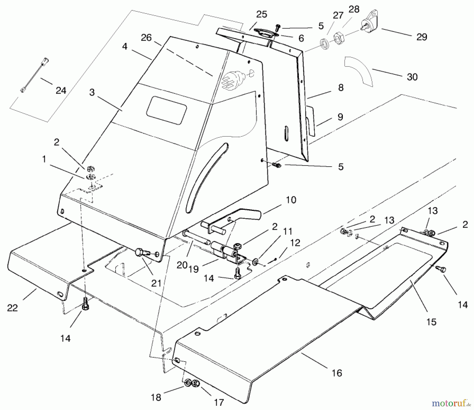 Toro Neu Mowers, Rear-Engine Rider 70171 (12-32) - Toro 12-32 Rear Engine Rider, 1999 (9900001-9999999) FRONT TOWER ASSEMBLY