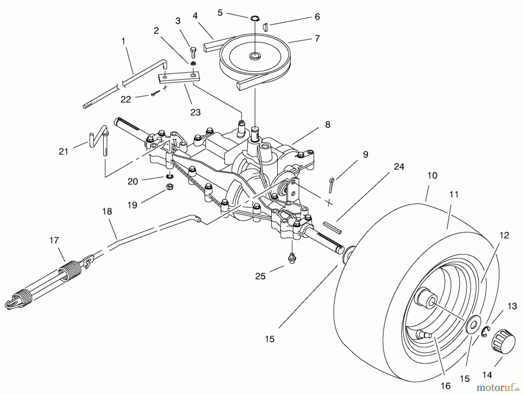 Toro Neu Mowers, Rear-Engine Rider 70171 (12-32) - Toro 12-32 Rear Engine Rider, 1999 (9900001-9999999) REAR AXLE ASSEMBLY