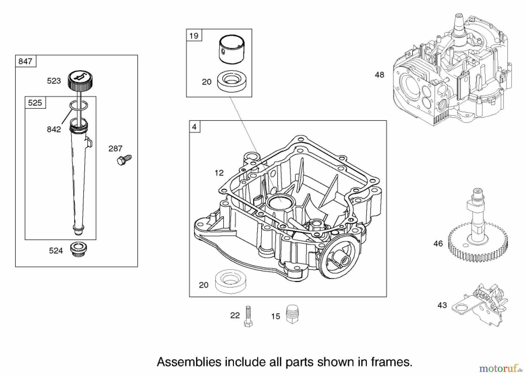 Toro Neu Mowers, Rear-Engine Rider 70184 (13-32H) - Toro 13-32H Rear Engine Rider, 2002 (220000001-220999999) CRANKCASE ASSEMBLY ENGINE BRIGGS AND STRATTON MODEL 28M707-1127-E1