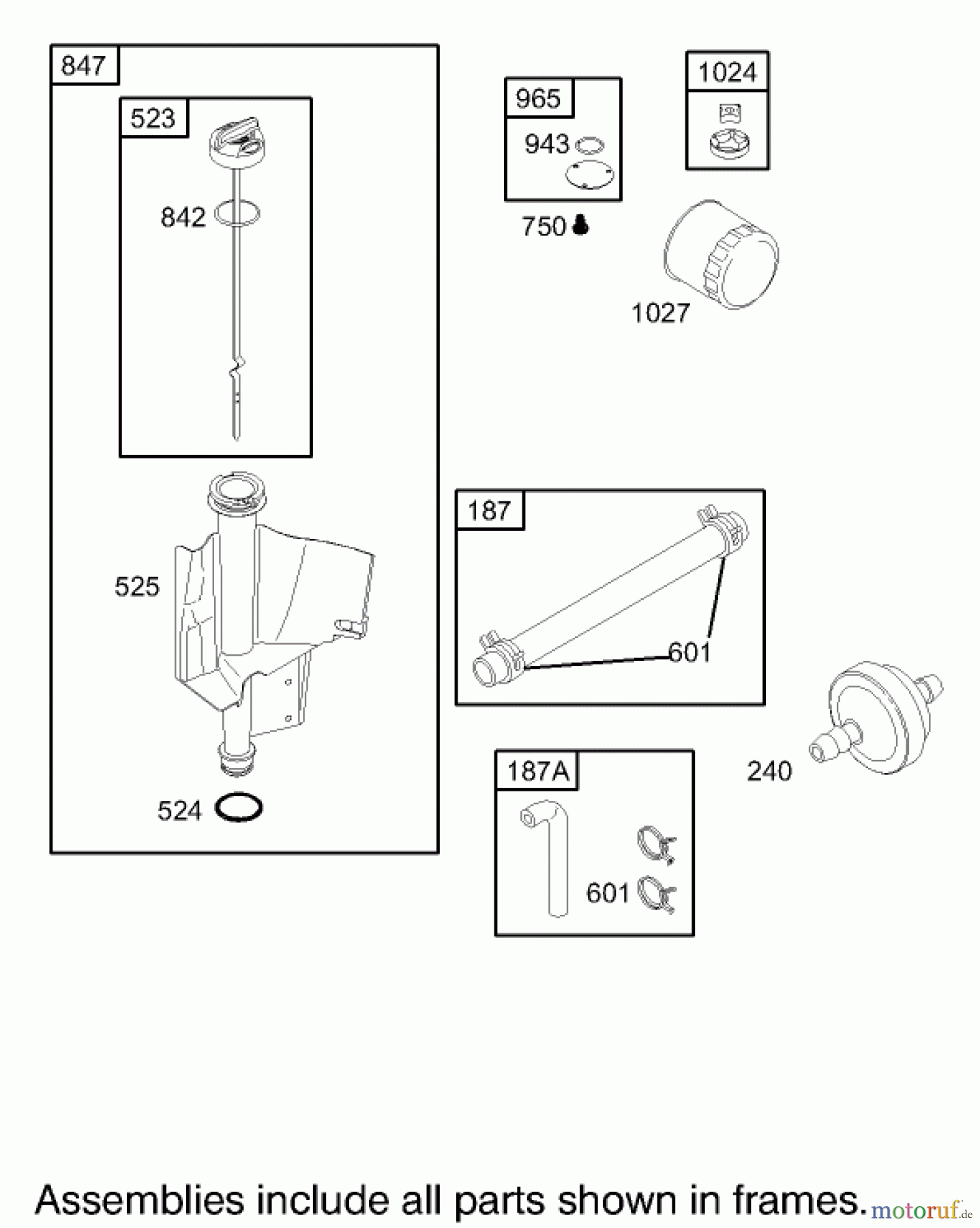 Toro Neu Mowers, Rear-Engine Rider 70185 (G132) - Toro G132 Rear-Engine Riding Mower, 2005 (250000001-250999999) OIL FILTER, TUBE AND PUMP ASSEMBLY BRIGGS AND STRATTON 31G777-0121-E1