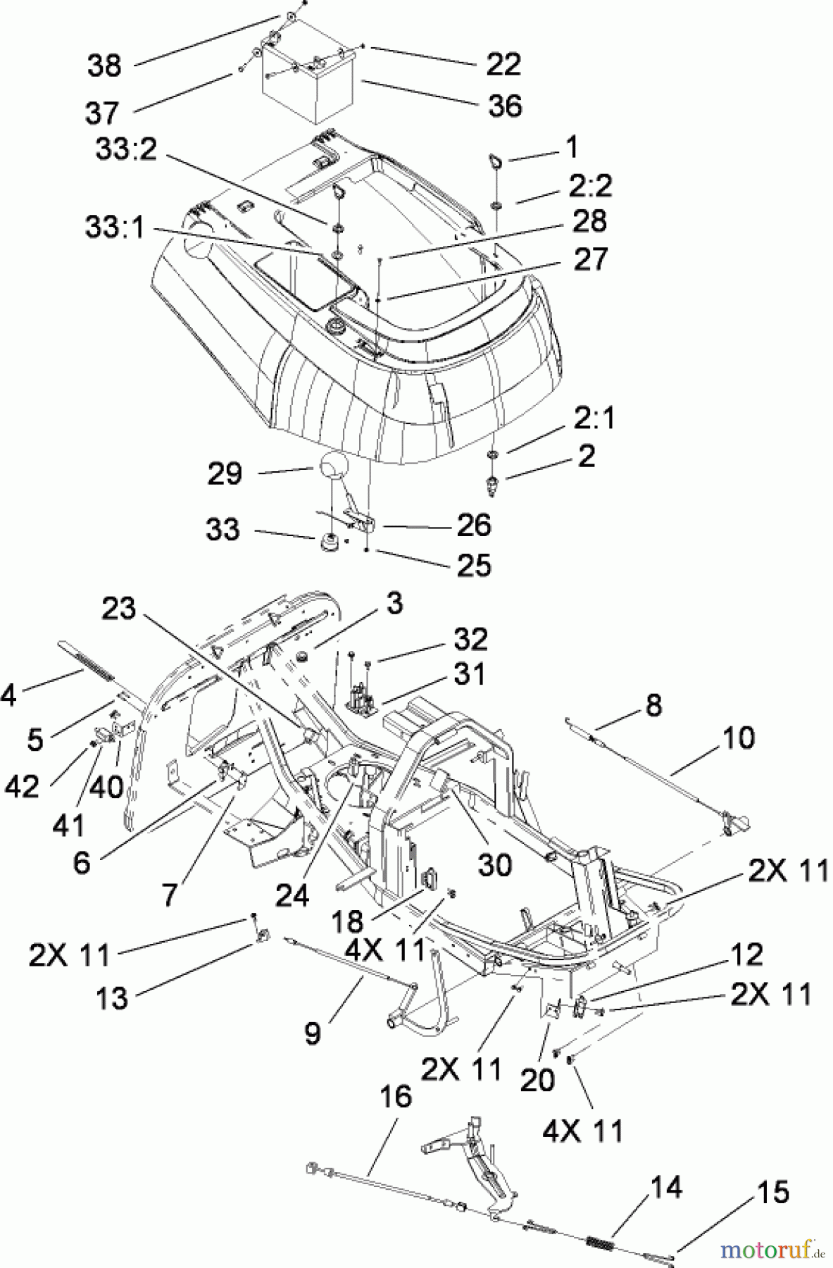 Toro Neu Mowers, Rear-Engine Rider 70185 (G132) - Toro G132 Rear-Engine Riding Mower, 2009 (280899565-290999999) ELECTRICAL ASSEMBLY