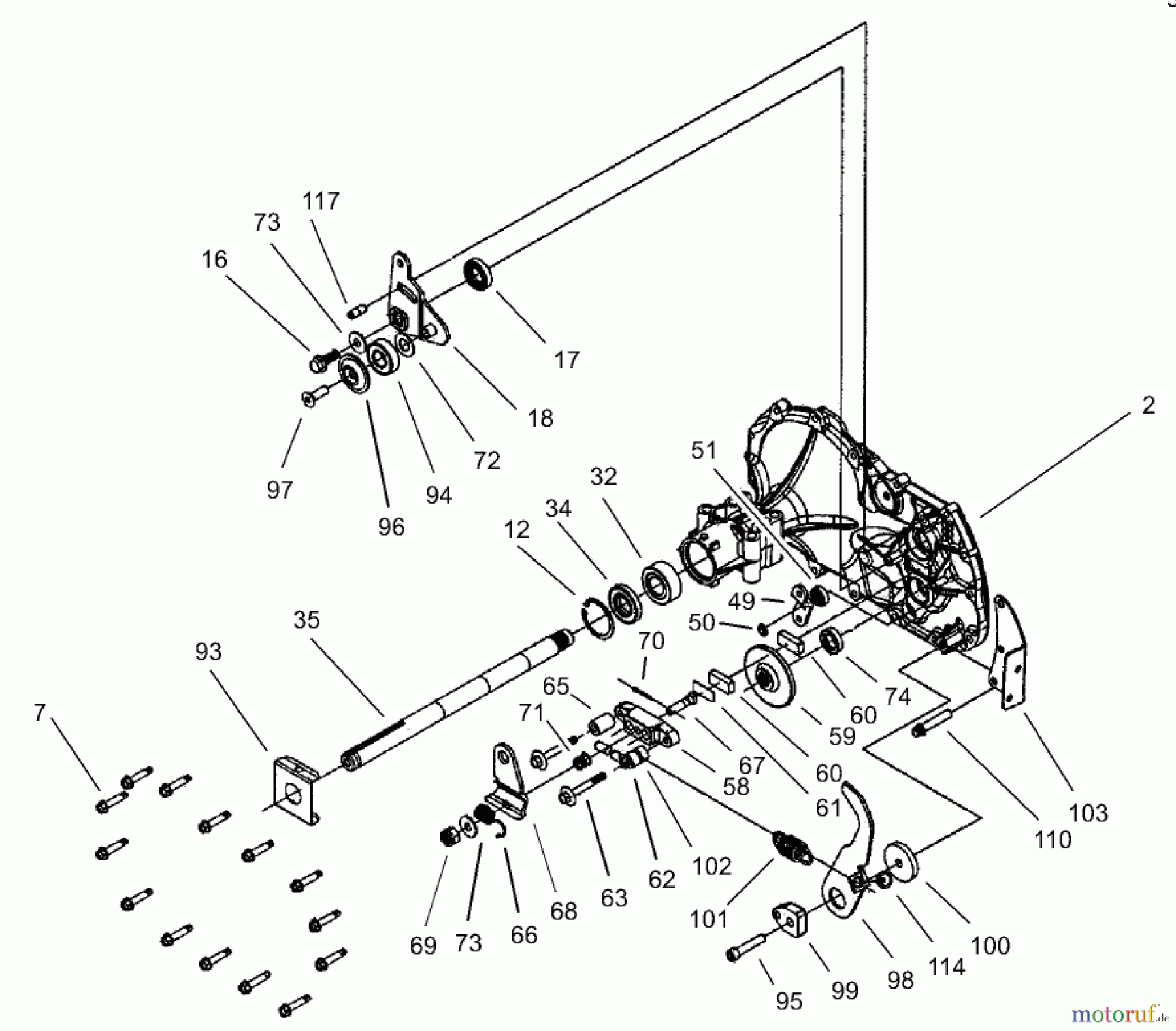  Toro Neu Mowers, Rear-Engine Rider 70186 (13-32H) - Toro 13-32H Rear-Engine Riding Mower, 2004 (240000001-240999999) HYDRO TRANSAXLE-ASSEMBLY NO. 106-1840 #1