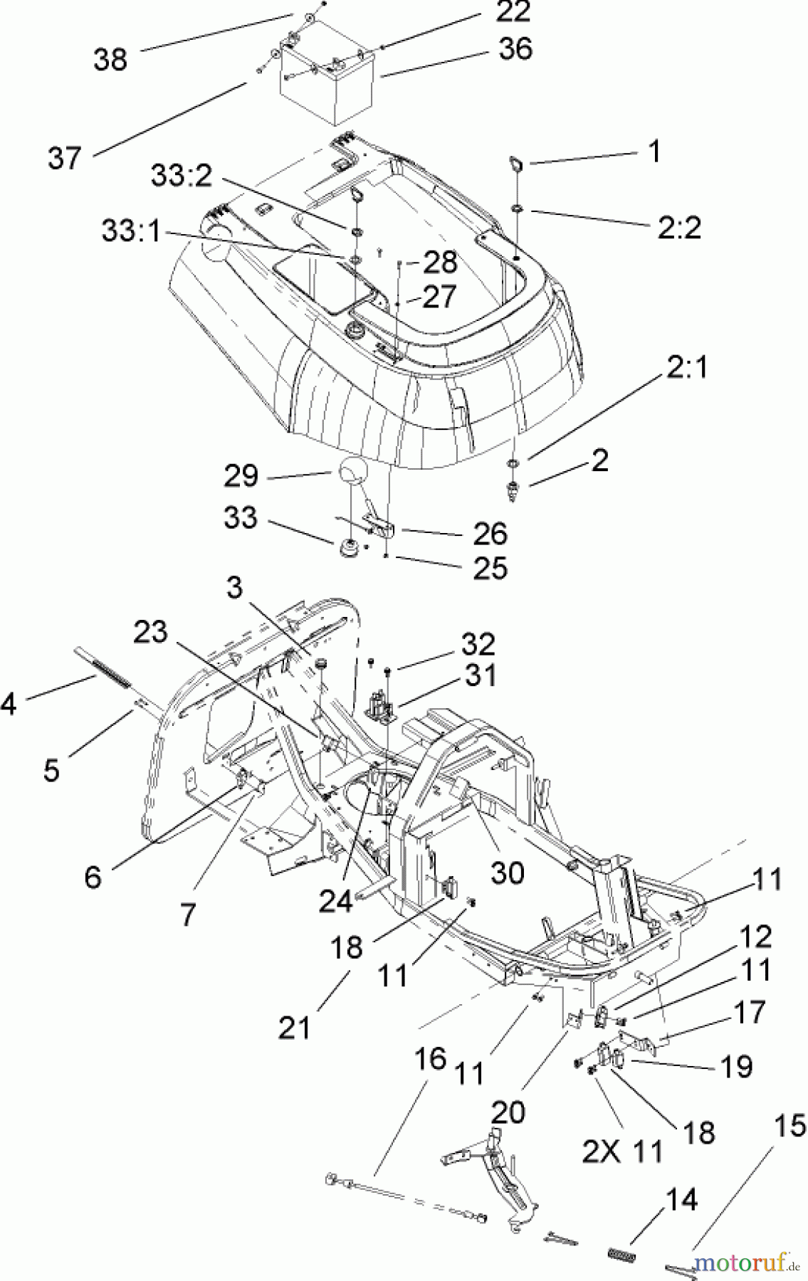Toro Neu Mowers, Rear-Engine Rider 70186 (H132) - Toro H132 Rear-Engine Riding Mower, 2005 (250000001-250999999) ELECTRICAL COMPONENT AND CABLE ASSEMBLY
