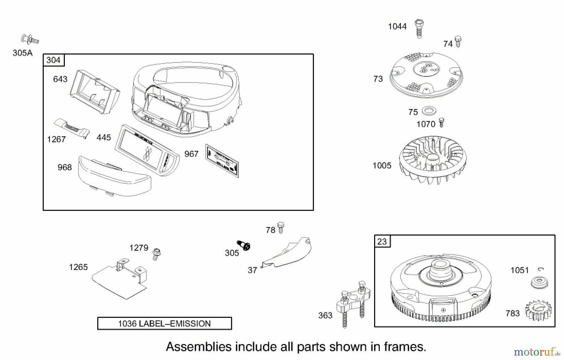 Toro Neu Mowers, Rear-Engine Rider 70186 (H132) - Toro H132 Rear-Engine Riding Mower, 2007 (260732867-270805635) BLOWER HOUSING ASSEMBLY BRIGGS AND STRATTON 31G777-0121-E1