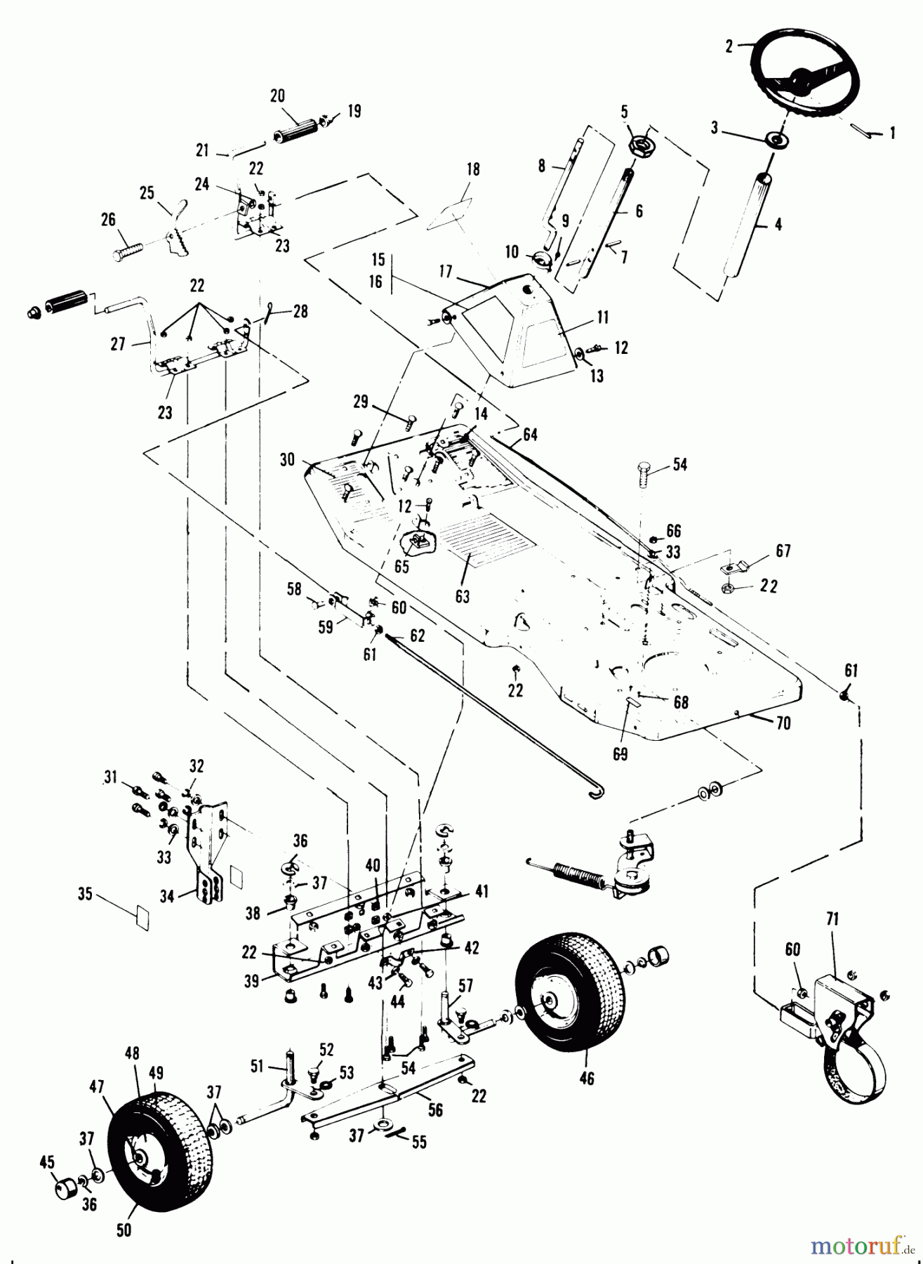 Toro Neu Mowers, Rear-Engine Rider 73-05BF01 (A-60) - Toro A-60 26