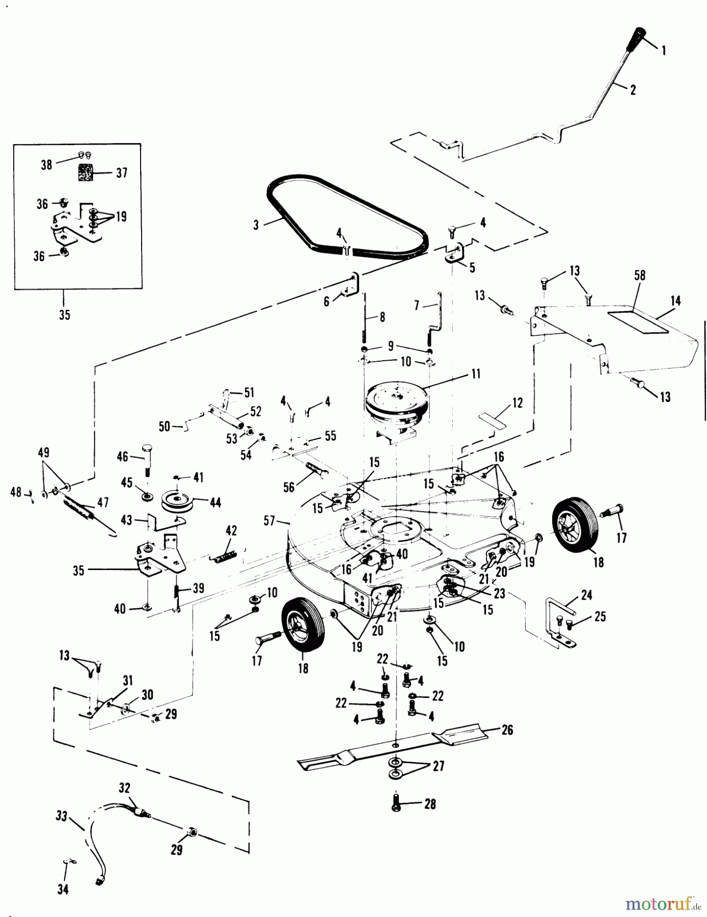 Toro Neu Mowers, Rear-Engine Rider 73-05BF01 (A-60) - Toro A-60 26