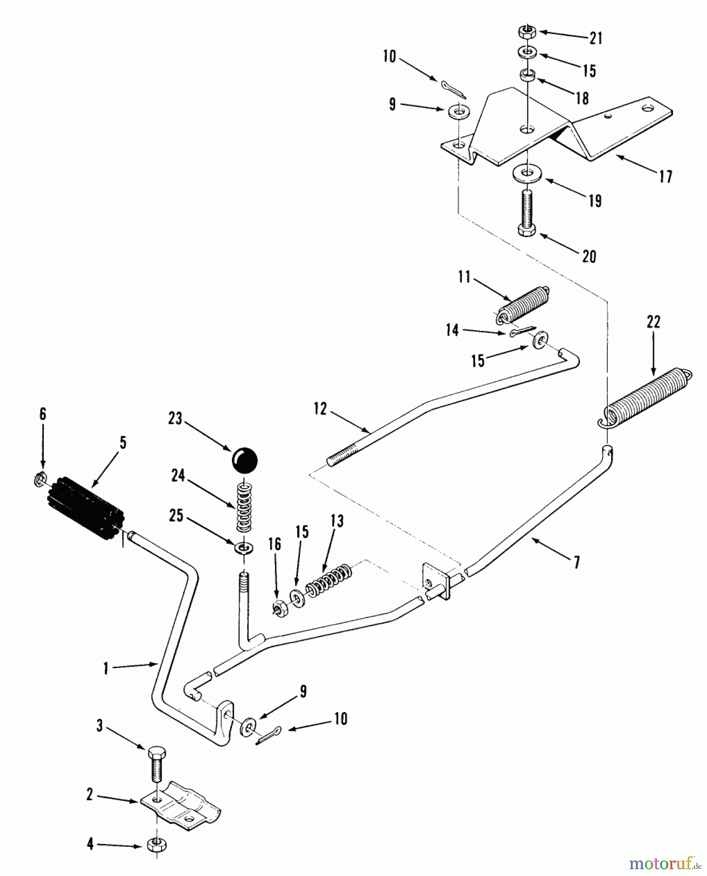 Toro Neu Mowers, Rear-Engine Rider E3-10B401 (110-4) - Toro 110-4 Rear Engine Rider, 1989 CLUTCH, BRAKE LINKAGE