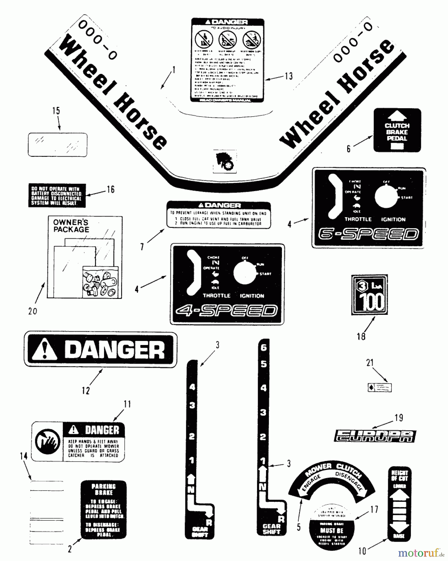 Toro Neu Mowers, Rear-Engine Rider R3-12K601 (112-6) - Toro 112-6 Rear Engine Rider, 1990 DECALS AND MISCELLANEOUS