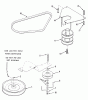 Toro E3-10B401 (110-4) - 110-4 Rear Engine Rider, 1989 Ersatzteile DRIVE BELT AND PULLEYS