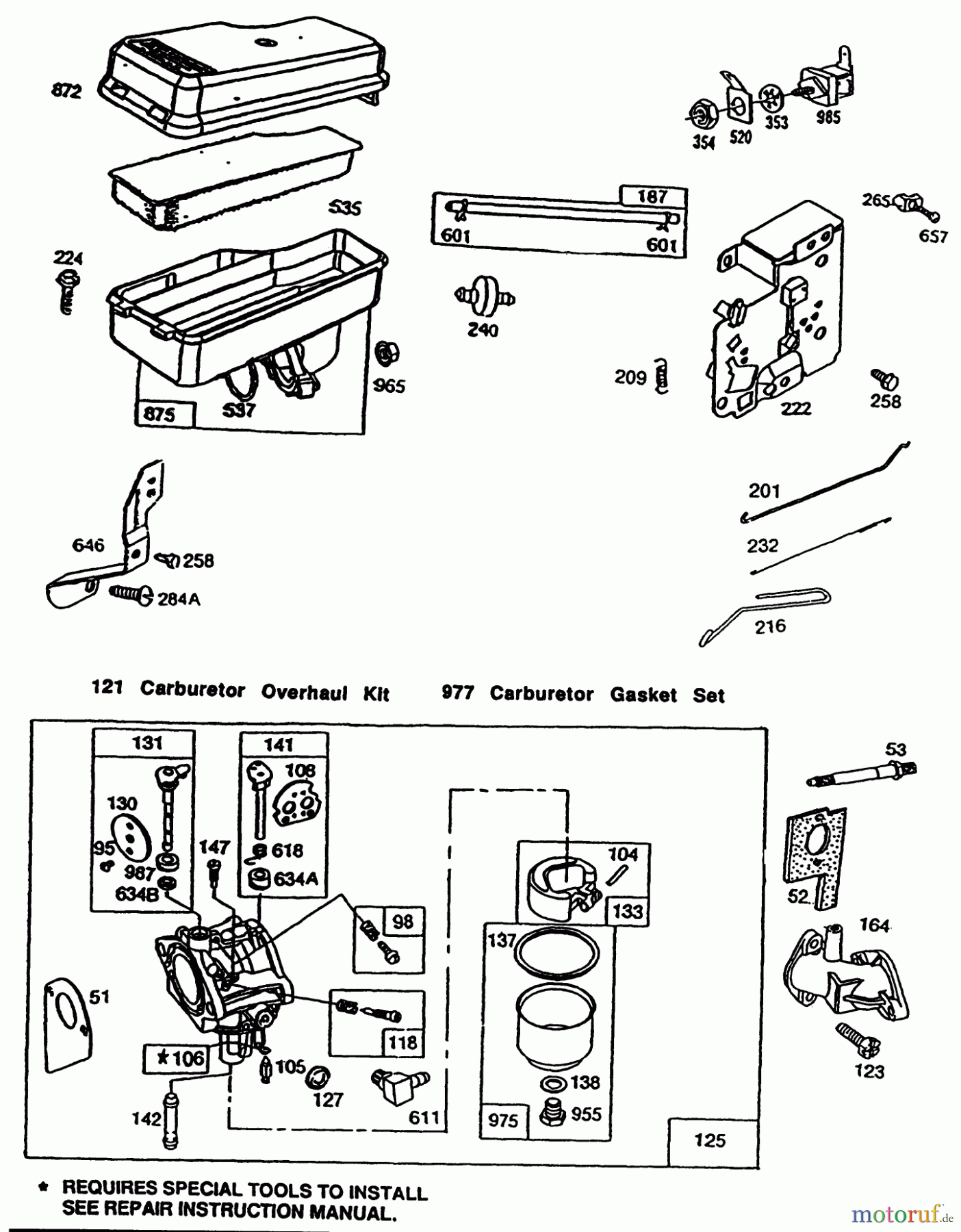 Toro Neu Mowers, Rear-Engine Rider R3-10B404 (110-4) - Toro 110-4 Rear Engine Rider, 1993 (3900001-3999999) BRIGGS & STRATTON MODEL 257707-0127-01 #2