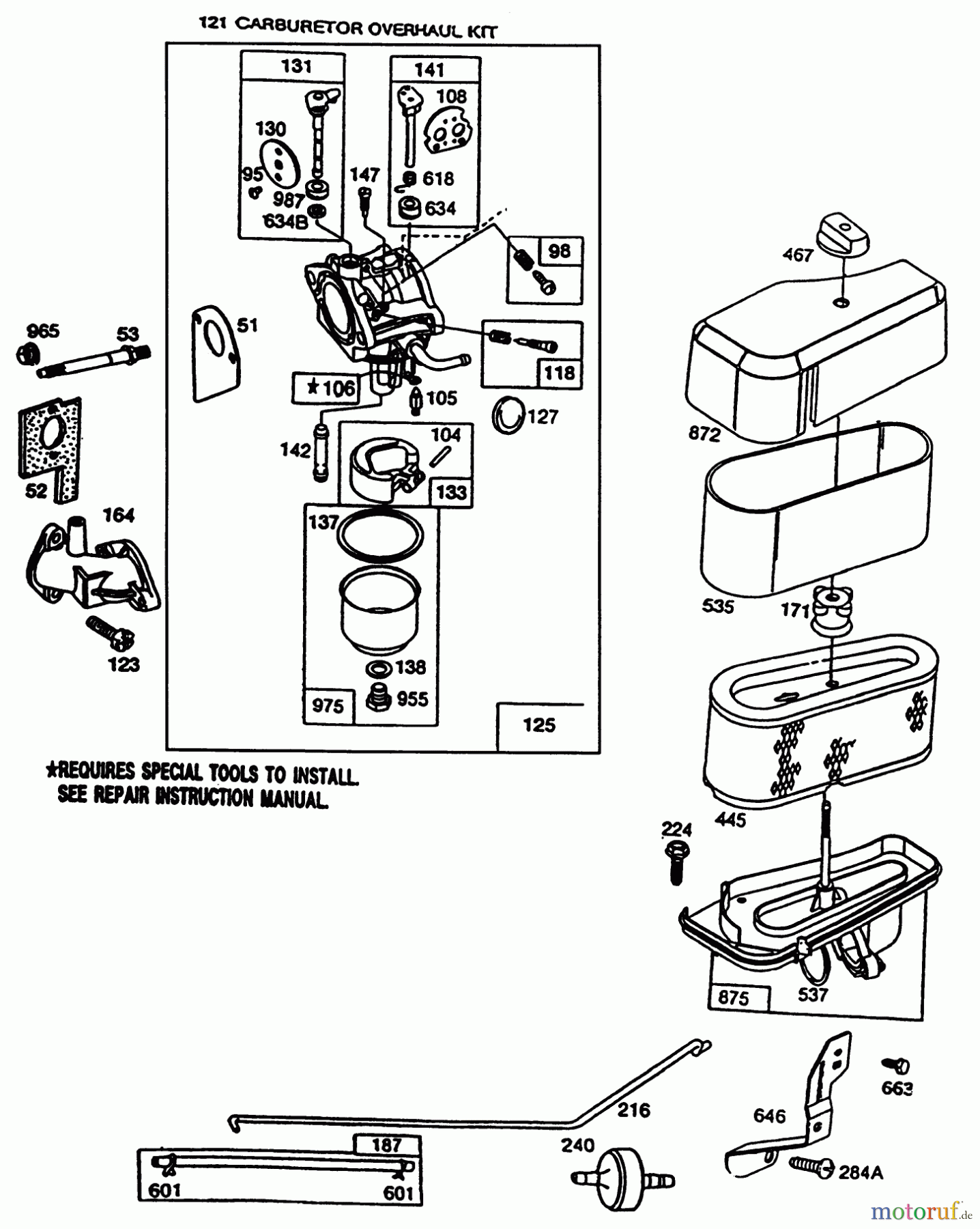 Toro Neu Mowers, Rear-Engine Rider R3-10B404 (110-4) - Toro 110-4 Rear Engine Rider, 1992 (2000001-2999999) BRIGGS & STRATTON MODEL 286707-0118-01 #2
