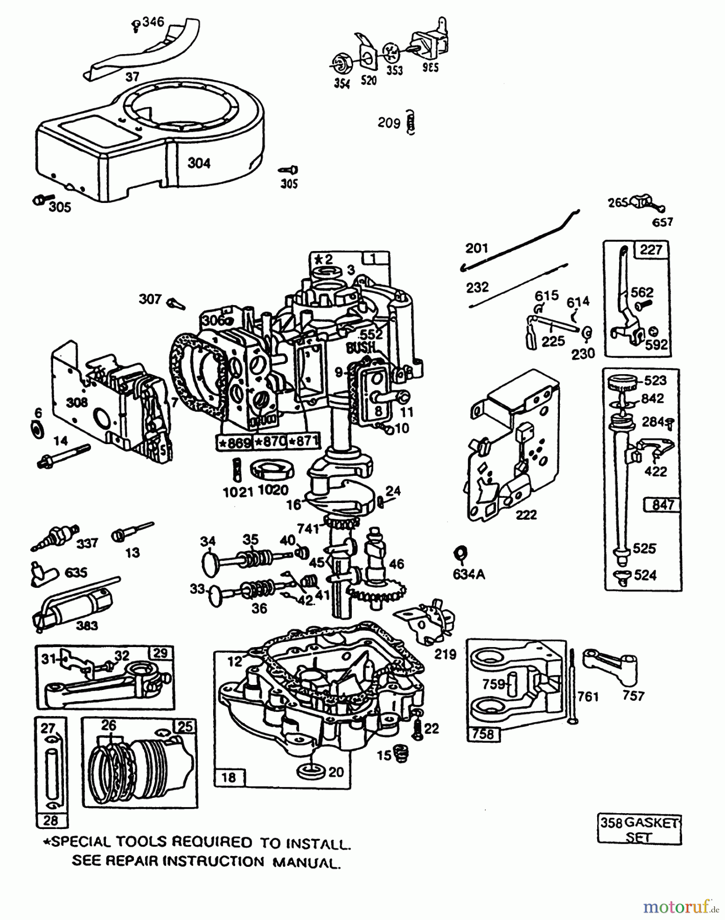 Toro Neu Mowers, Rear-Engine Rider R3-10B404 (110-4) - Toro 110-4 Rear Engine Rider, 1993 (3900001-3999999) BRIGGS & STRATTON MODEL 2867707-0118-01