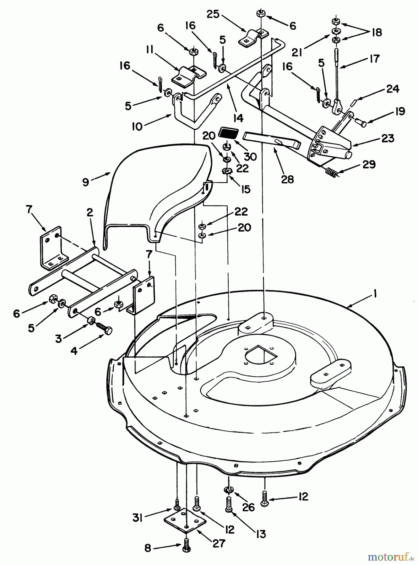 Toro Neu Mowers, Rear-Engine Rider R3-10B404 (110-4) - Toro 110-4 Rear Engine Rider, 1992 (2000001-2999999) MOWER DECK & FRONT MOUNT