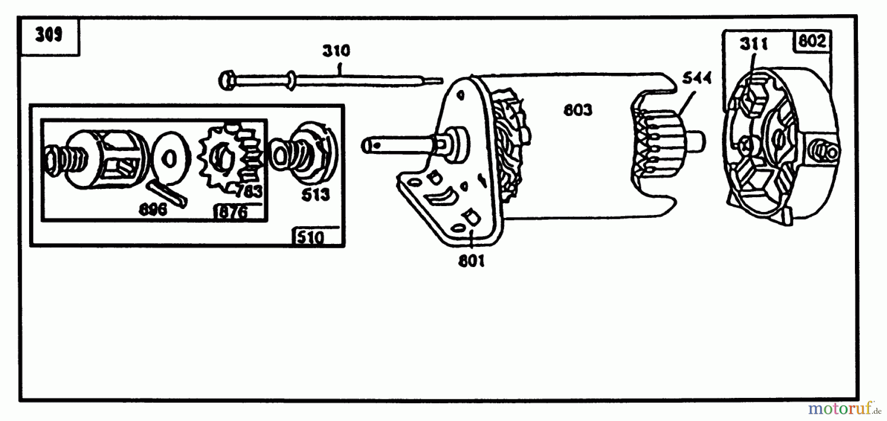 Toro Neu Mowers, Rear-Engine Rider R3-10B404 (110-4) - Toro 110-4 Rear Engine Rider, 1992 (2000001-2999999) STARTER BRIGGS & STRATTON 286707-0118-01