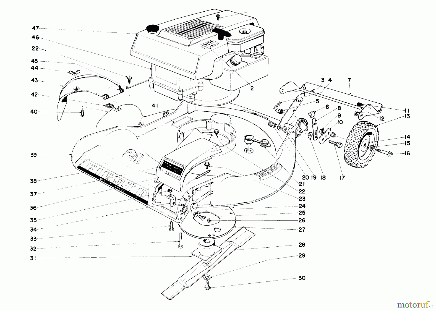 Toro Neu Mowers, Walk-Behind Seite 1 16111 - Toro Lawnmower, 1971 (1000001-1999999) HOUSING AND ENGINE ASSEMBLY MODEL 16222