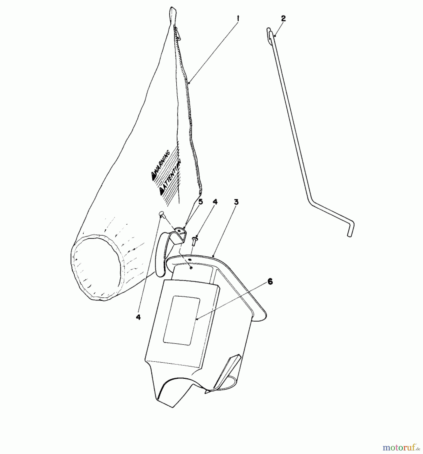  Toro Neu Mowers, Walk-Behind Seite 1 16067 - Toro Whirlwind II Lawnmower, 1979 (9000001-9999999) BAGGING KIT NO. 36-8380 (OPTIONAL)