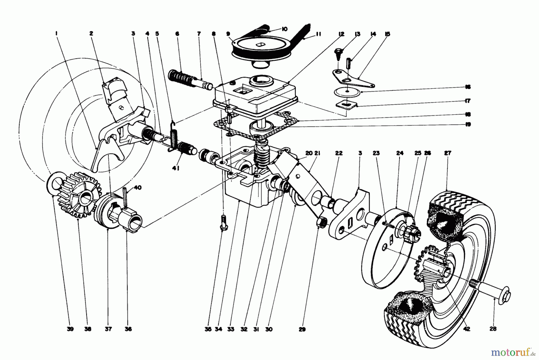 Toro Neu Mowers, Walk-Behind Seite 1 16173 - Toro Whirlwind Lawnmower, 1975 (5000001-5999999) GEAR BOX ASSEMBLY
