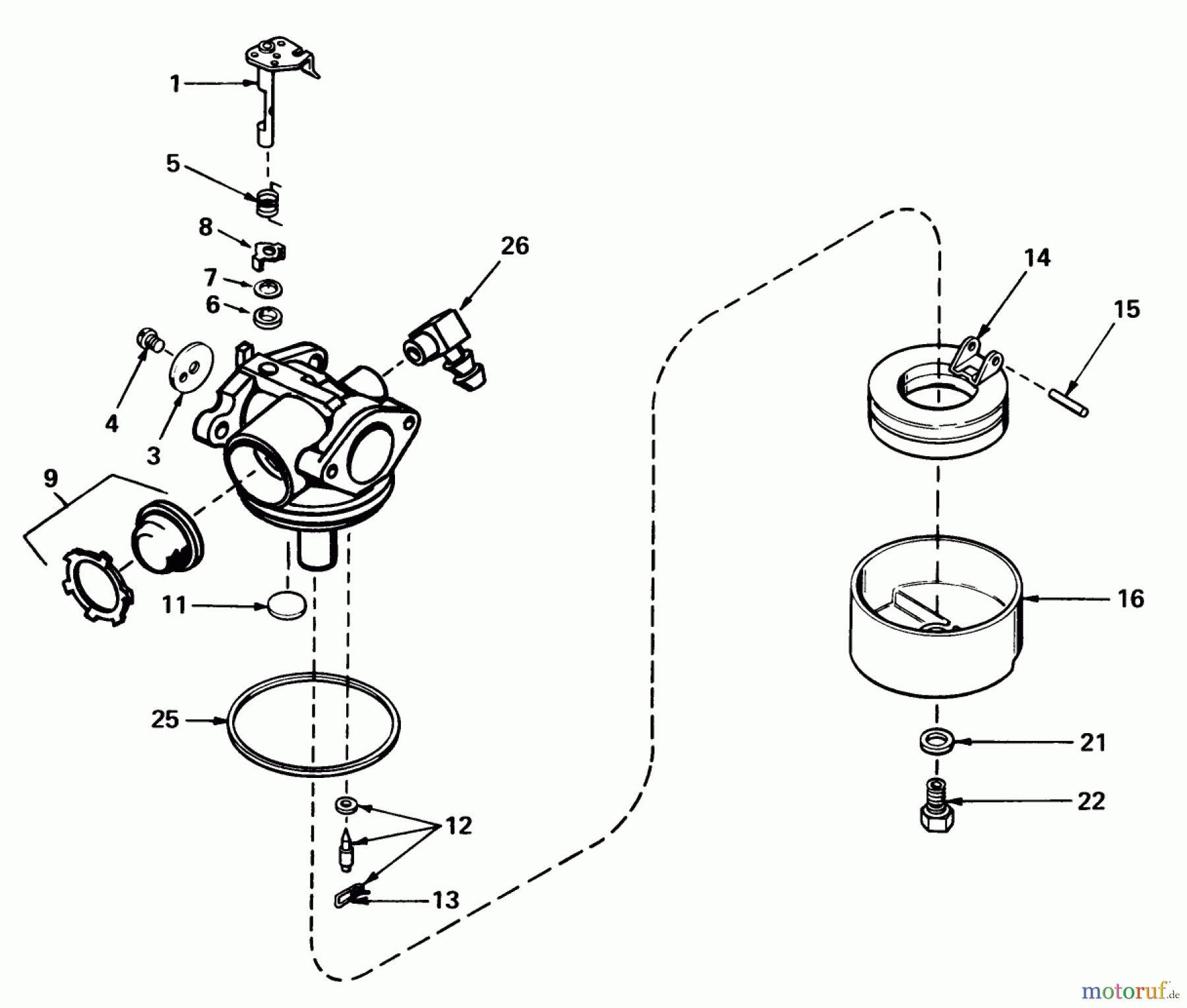  Toro Neu Mowers, Walk-Behind Seite 1 16077 - Toro Lawnmower, 1980 (0000001-0999999) CARBURETOR NO. 632050