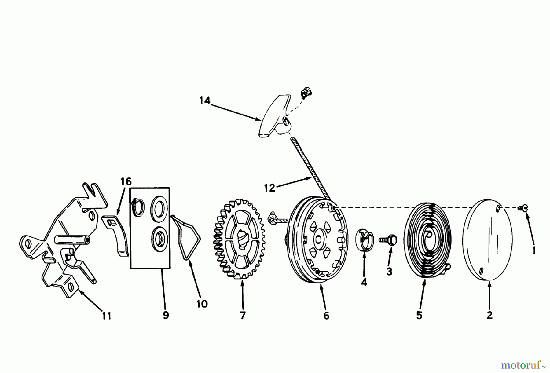  Toro Neu Mowers, Walk-Behind Seite 1 16297 - Toro Lawnmower, 1981 (1000001-1999999) REWIND STARTER NO. 590519