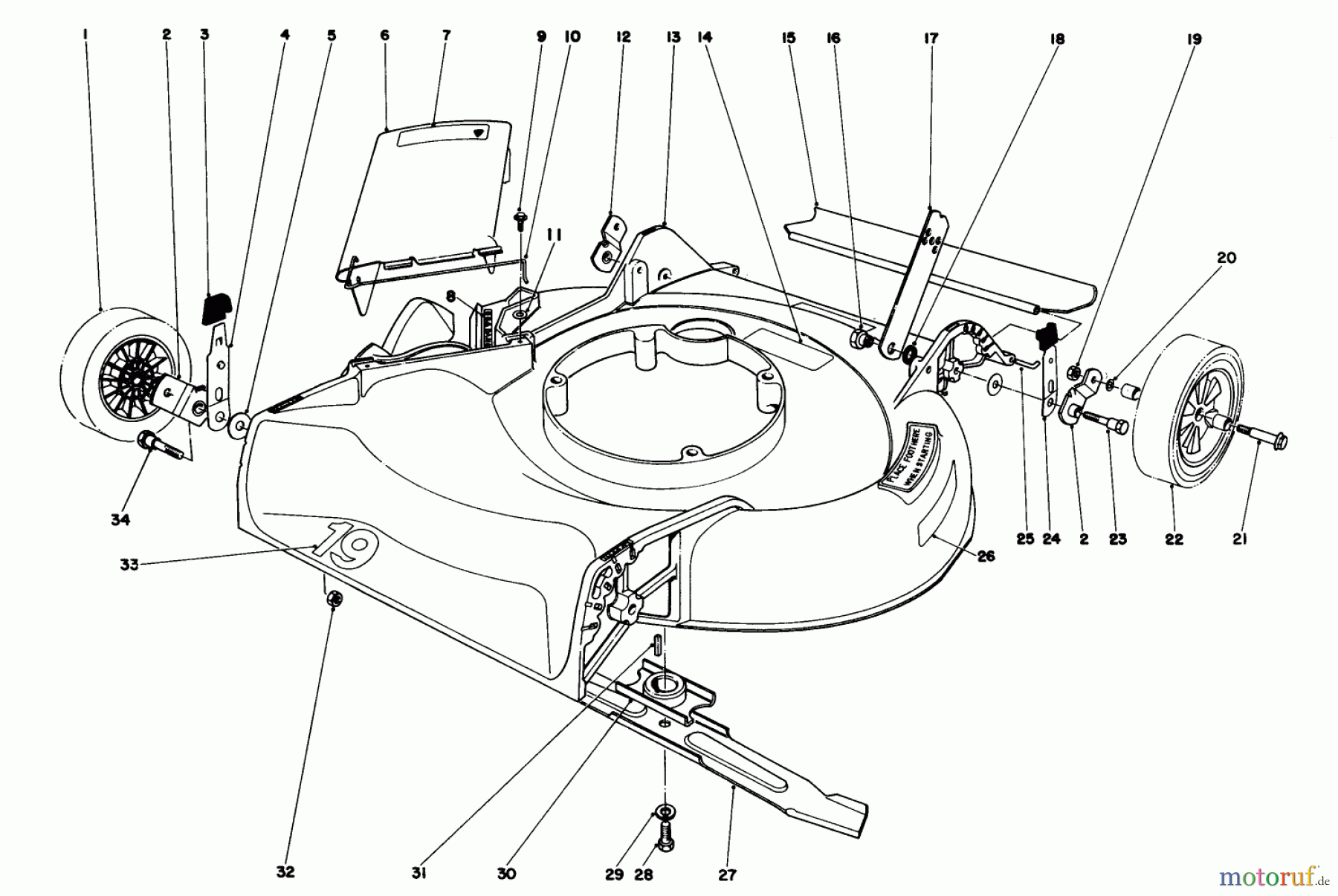  Toro Neu Mowers, Walk-Behind Seite 1 16077 - Toro Lawnmower, 1982 (2000001-2999999) HOUSING ASSEMBLY MODEL 16077 AND 16165
