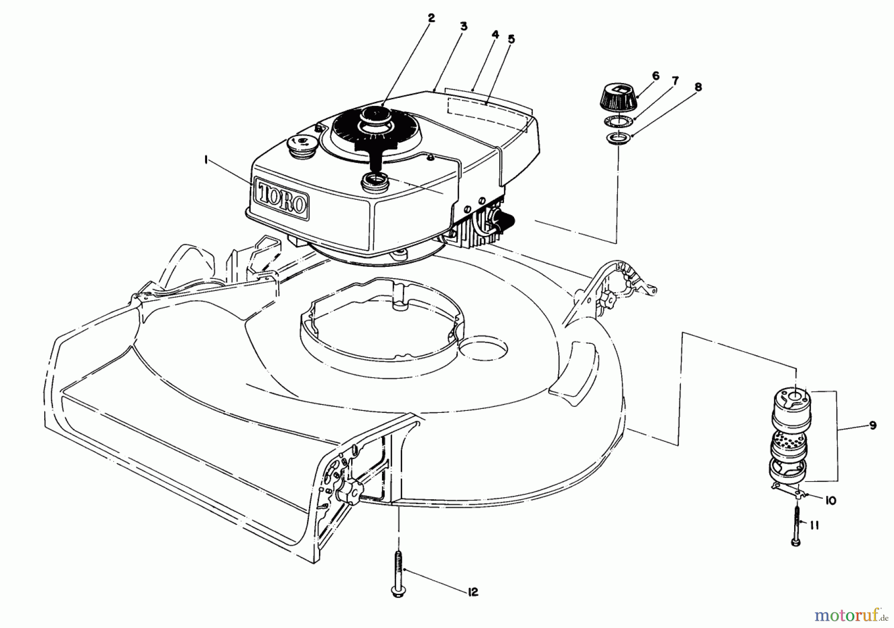 Toro Neu Mowers, Walk-Behind Seite 1 16165 - Toro Lawnmower, 1983 (3000001-3999999) ENGINE ASSEMBLY