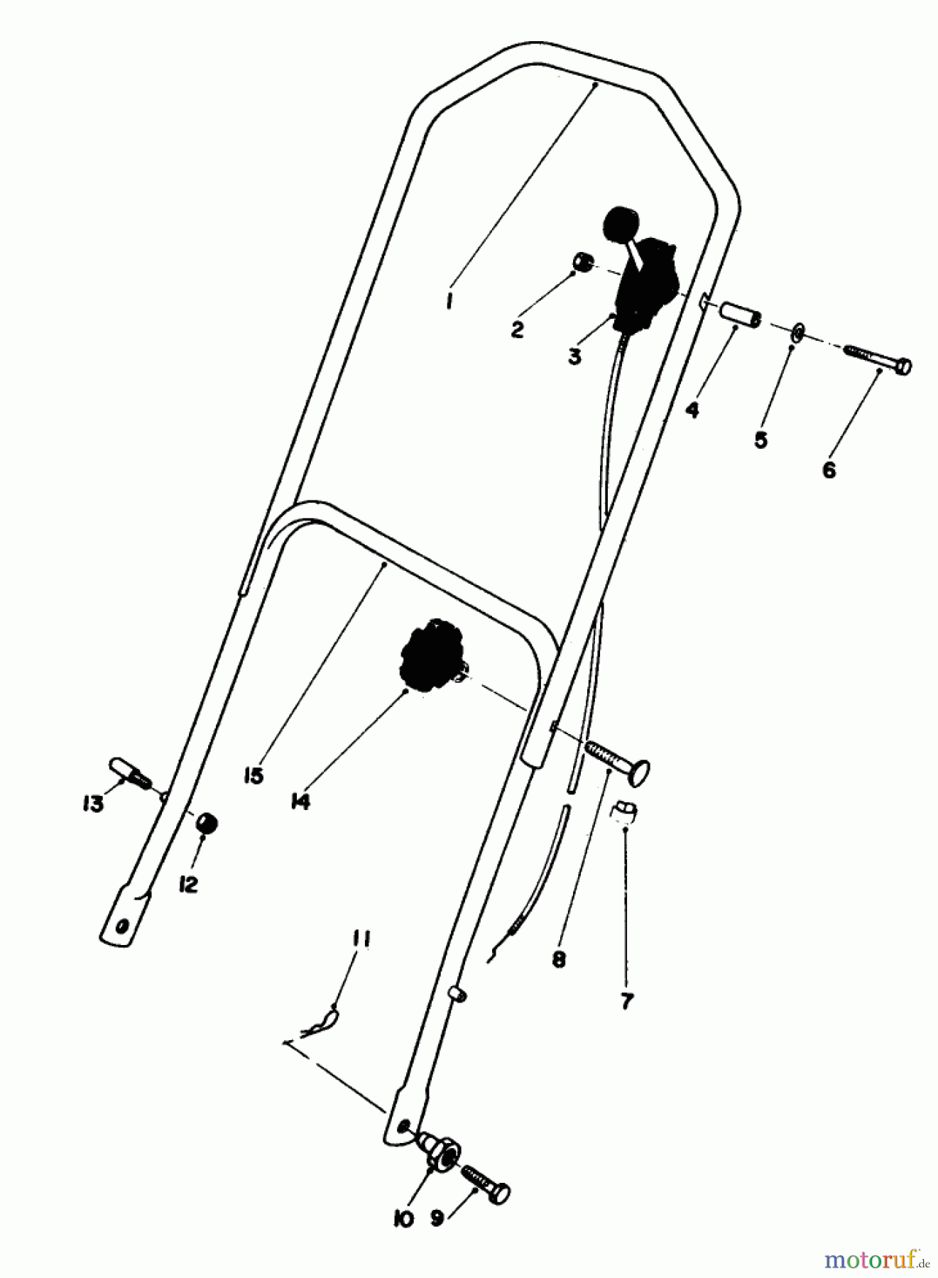  Toro Neu Mowers, Walk-Behind Seite 1 16165 - Toro Lawnmower, 1984 (4000001-4999999) HANDLE ASSEMBLY