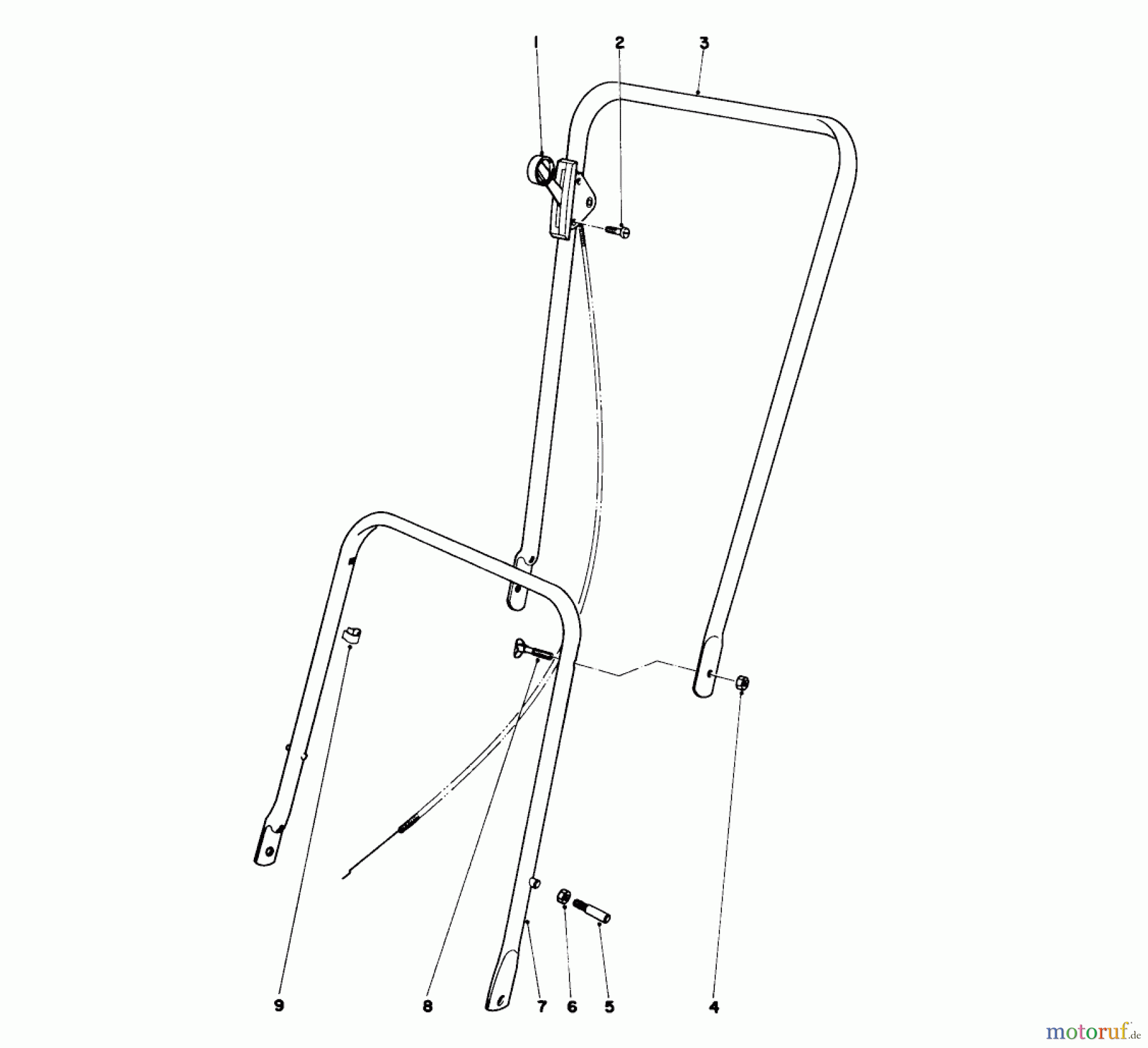 Toro Neu Mowers, Walk-Behind Seite 1 16172 - Toro Lawnmower, 1974 (4000001-4999999) HANDLE ASSEMBLY