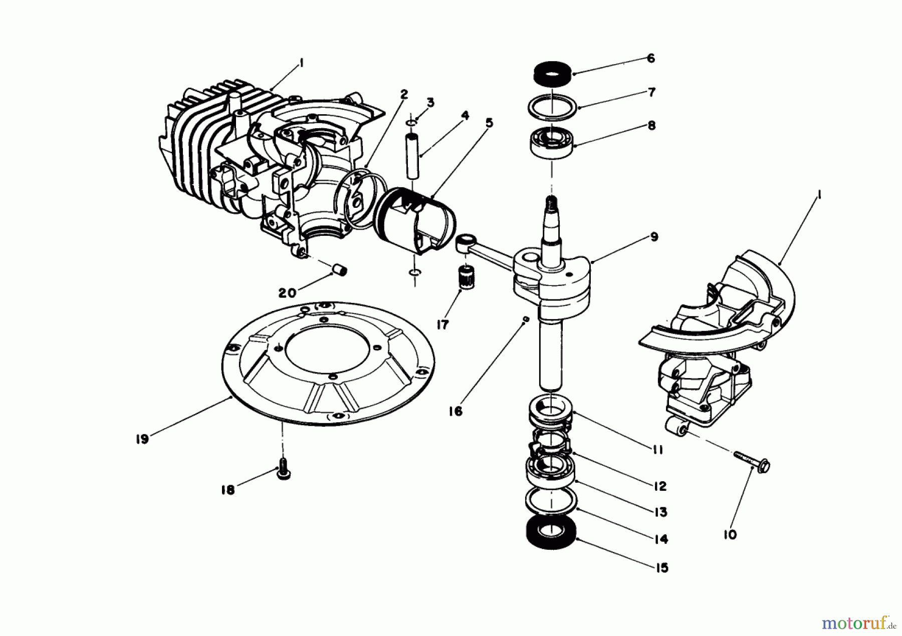  Toro Neu Mowers, Walk-Behind Seite 1 16202C - Toro Lawnmower, 1988 (8000001-8999999) CRANKSHAFT ASSEMBLY (MODEL NO. 47PH7)