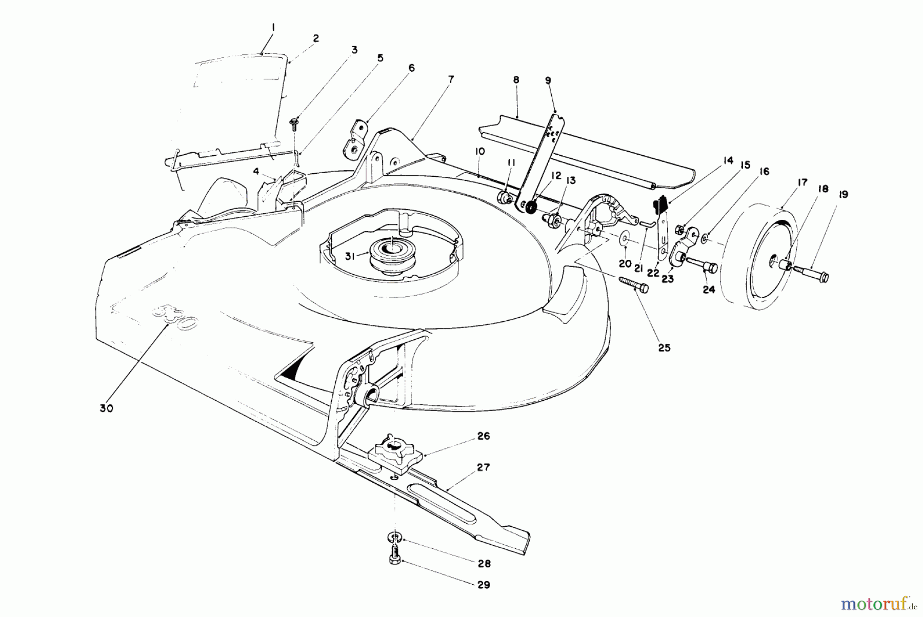  Toro Neu Mowers, Walk-Behind Seite 1 16212 - Toro Lawnmower, 1985 (5000001-5999999) HOUSING ASSEMBLY