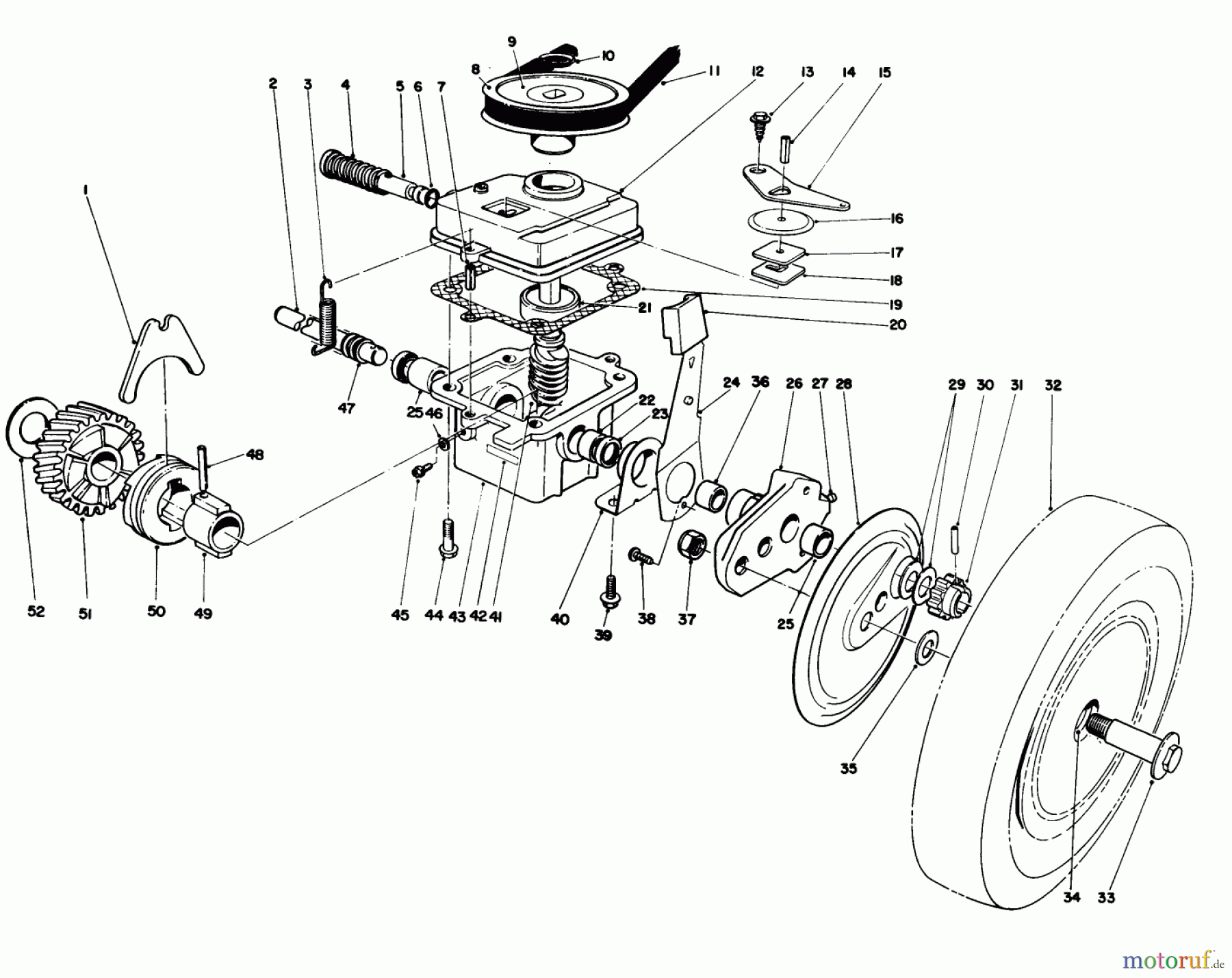 Toro Neu Mowers, Walk-Behind Seite 1 16212 - Toro Lawnmower, 1990 (0000001-0999999) GEAR CASE ASSEMBLY