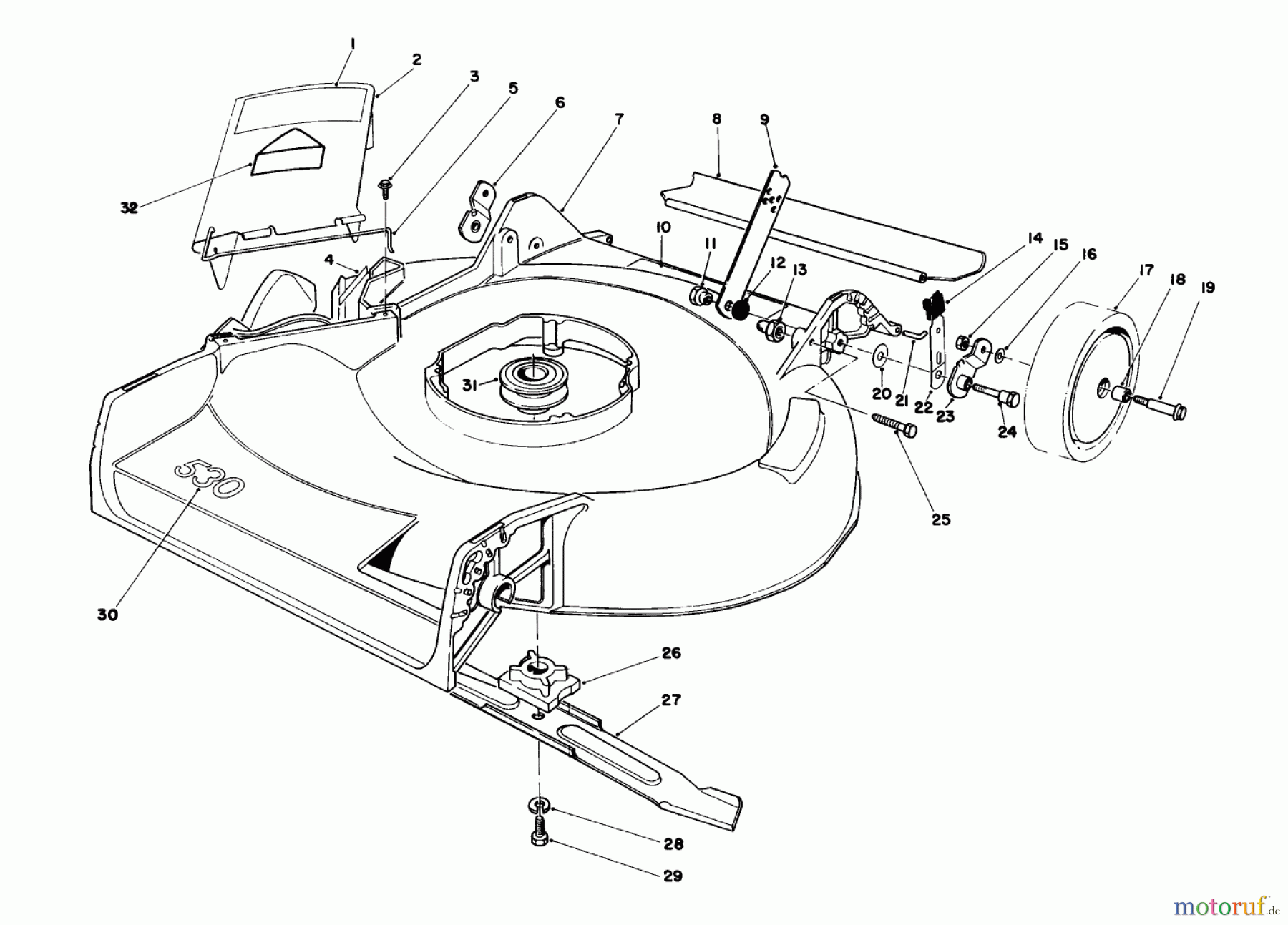  Toro Neu Mowers, Walk-Behind Seite 1 16212C - Toro Lawnmower, 1986 (6000001-6999999) HOUSING ASSEMBLY