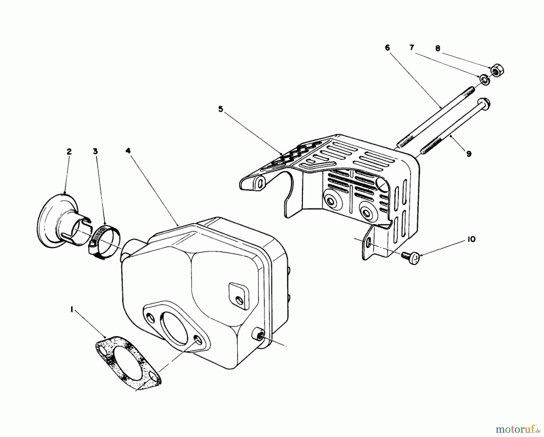 Toro Neu Mowers, Walk-Behind Seite 1 16212C - Toro Lawnmower, 1989 (9000001-9999999) MUFFLER ASSEMBLY (MODEL NO. 47PJ8)